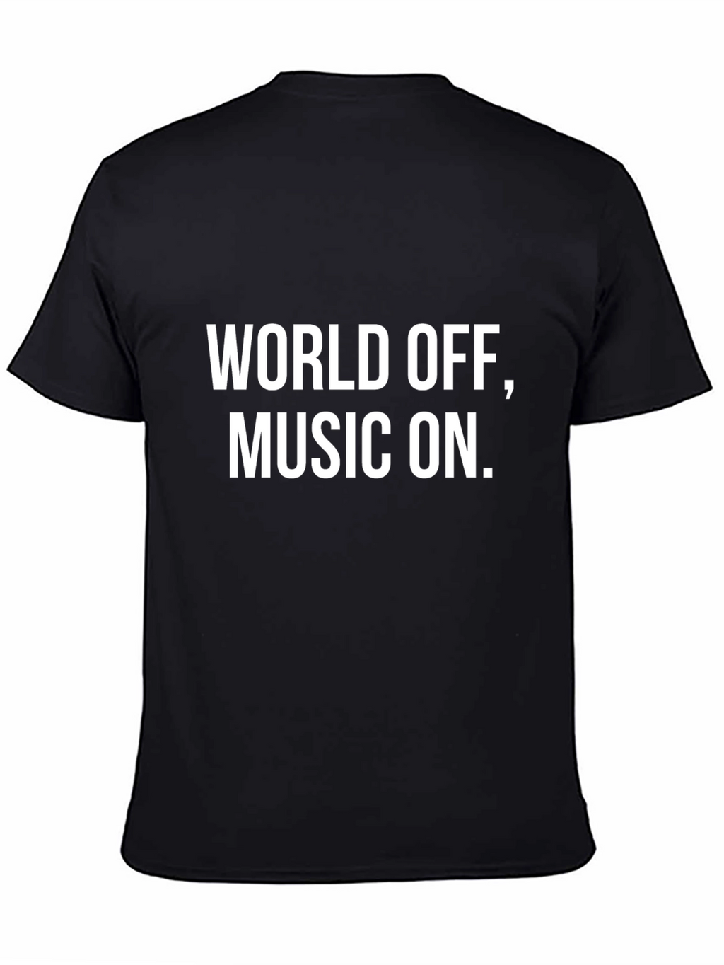 World Off Music On Black Tee