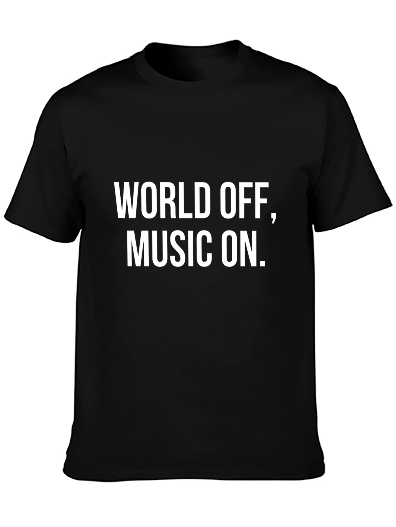World Off Music On Black Tee