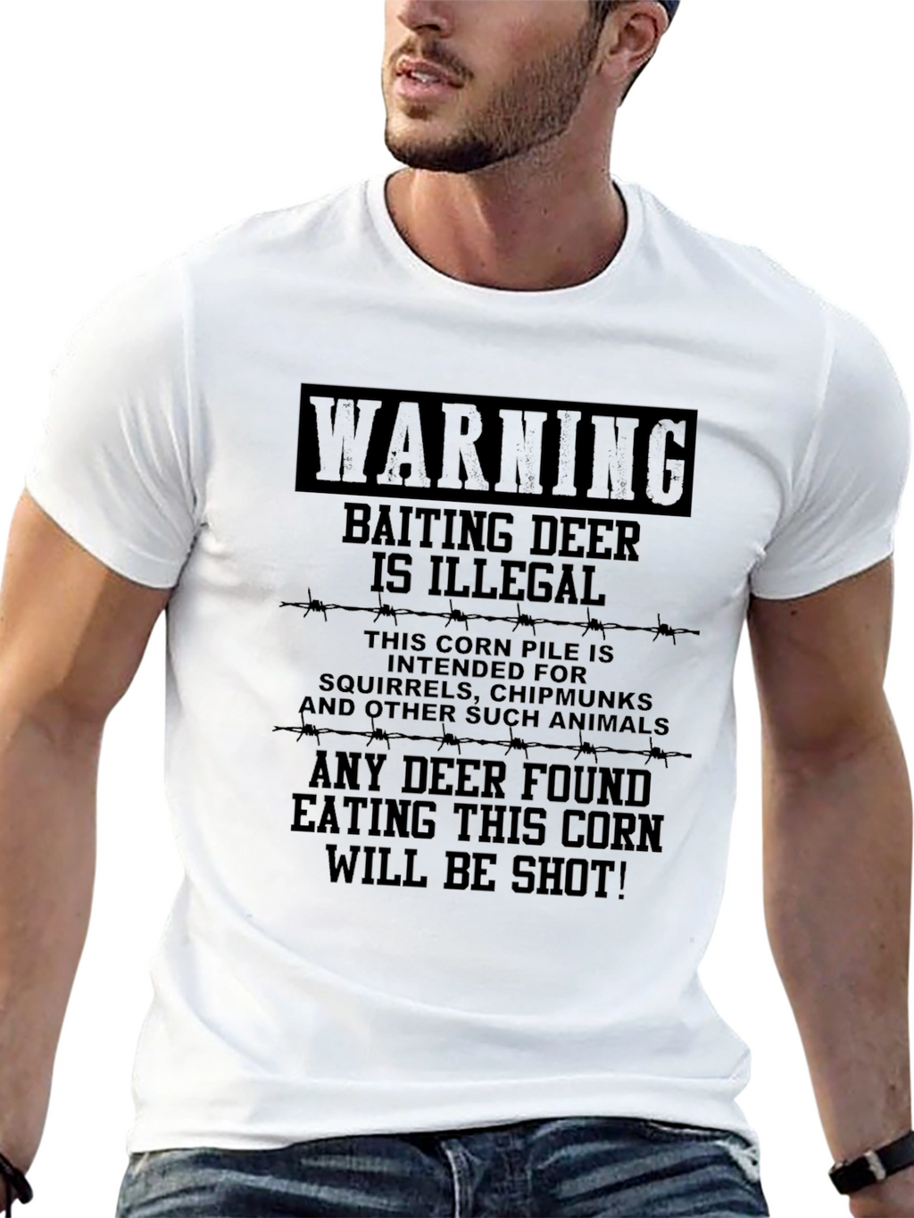 Warning Baiting Deer Illegal Humor T-Shirt