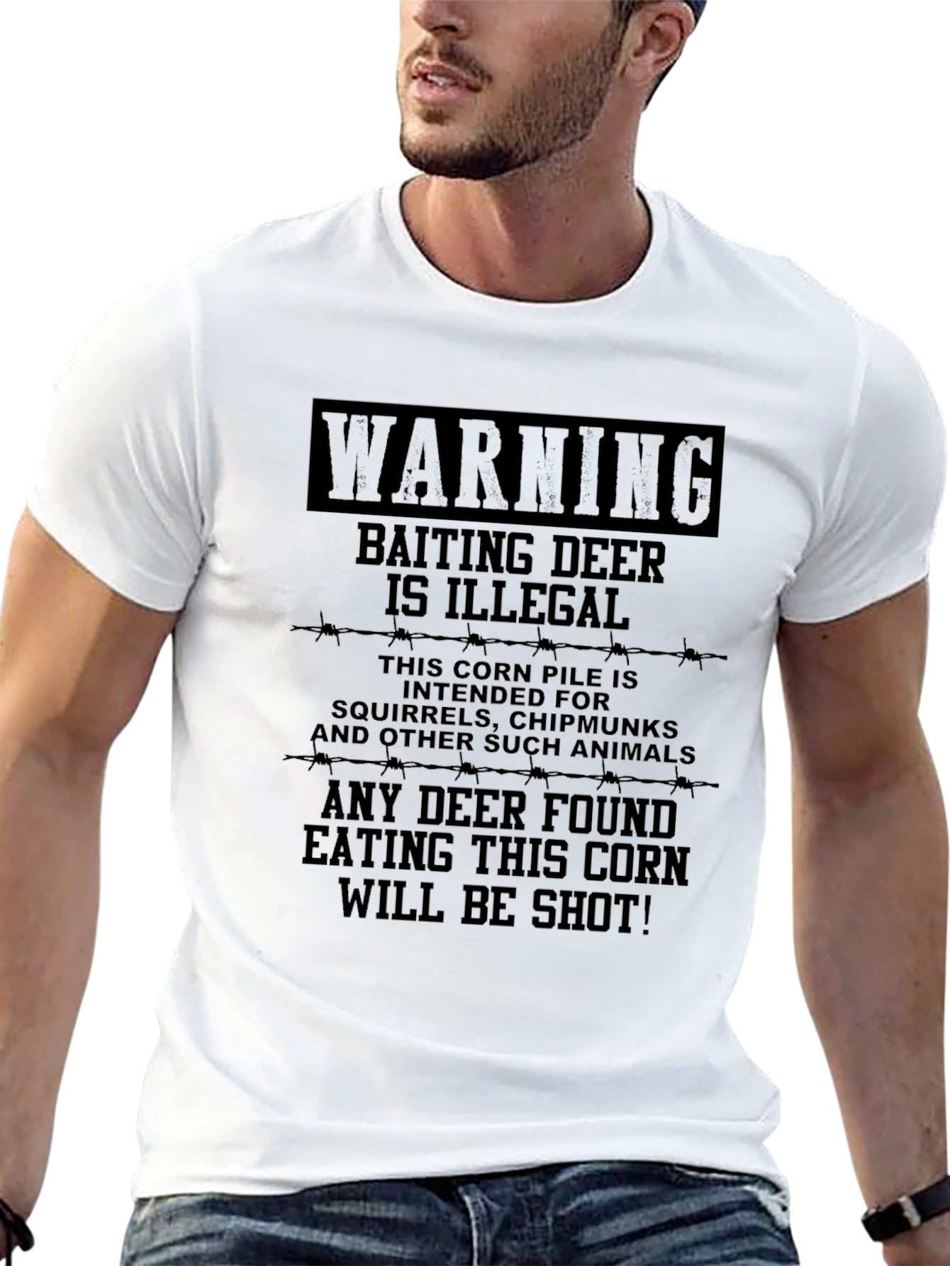 Warning Baiting Deer Illegal Humor T-Shirt