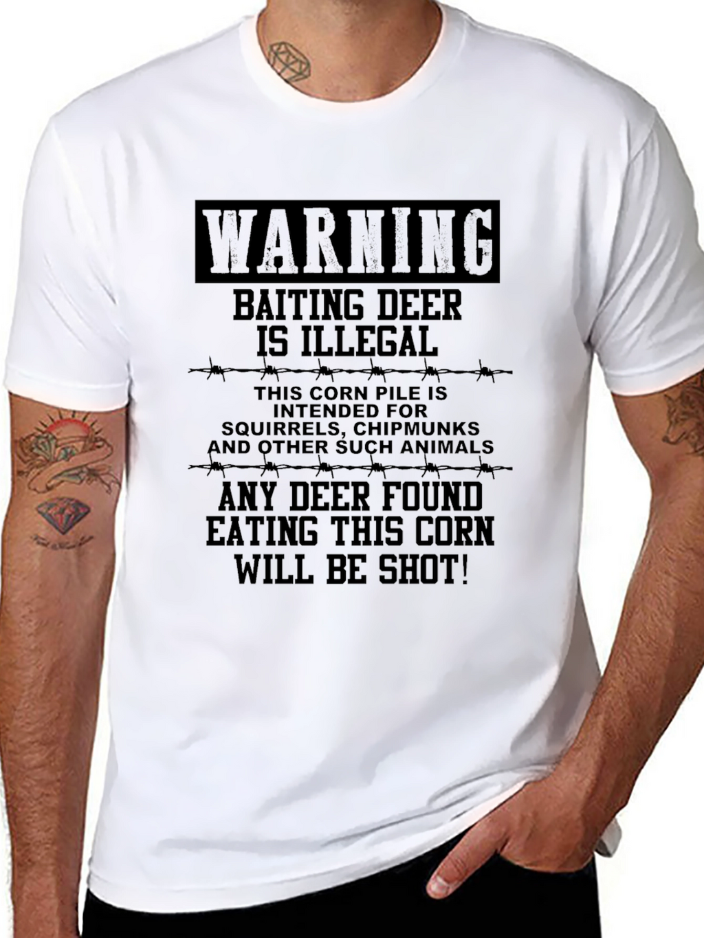 Warning Baiting Deer Illegal Humor T-Shirt