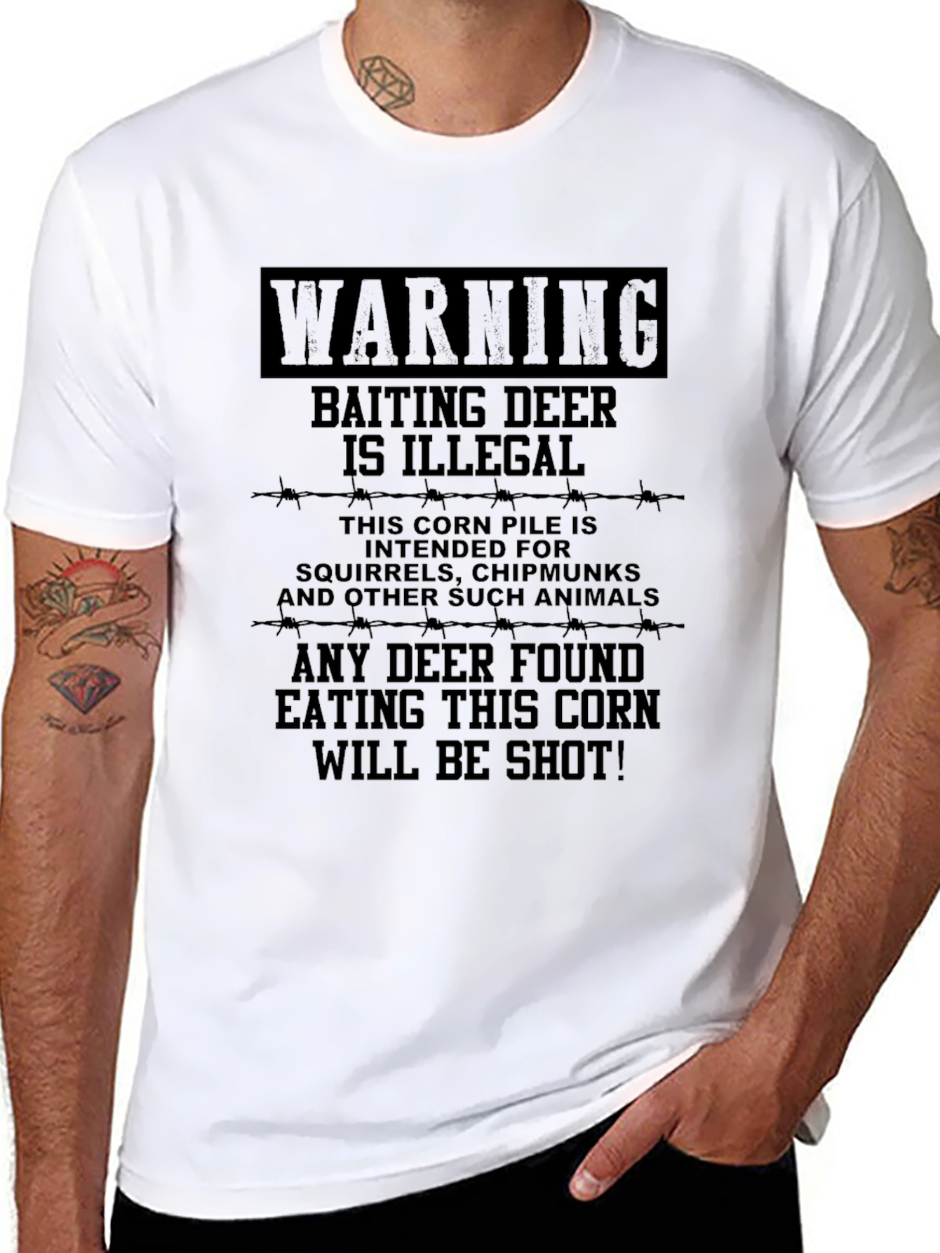 Warning Baiting Deer Illegal Humor T-Shirt