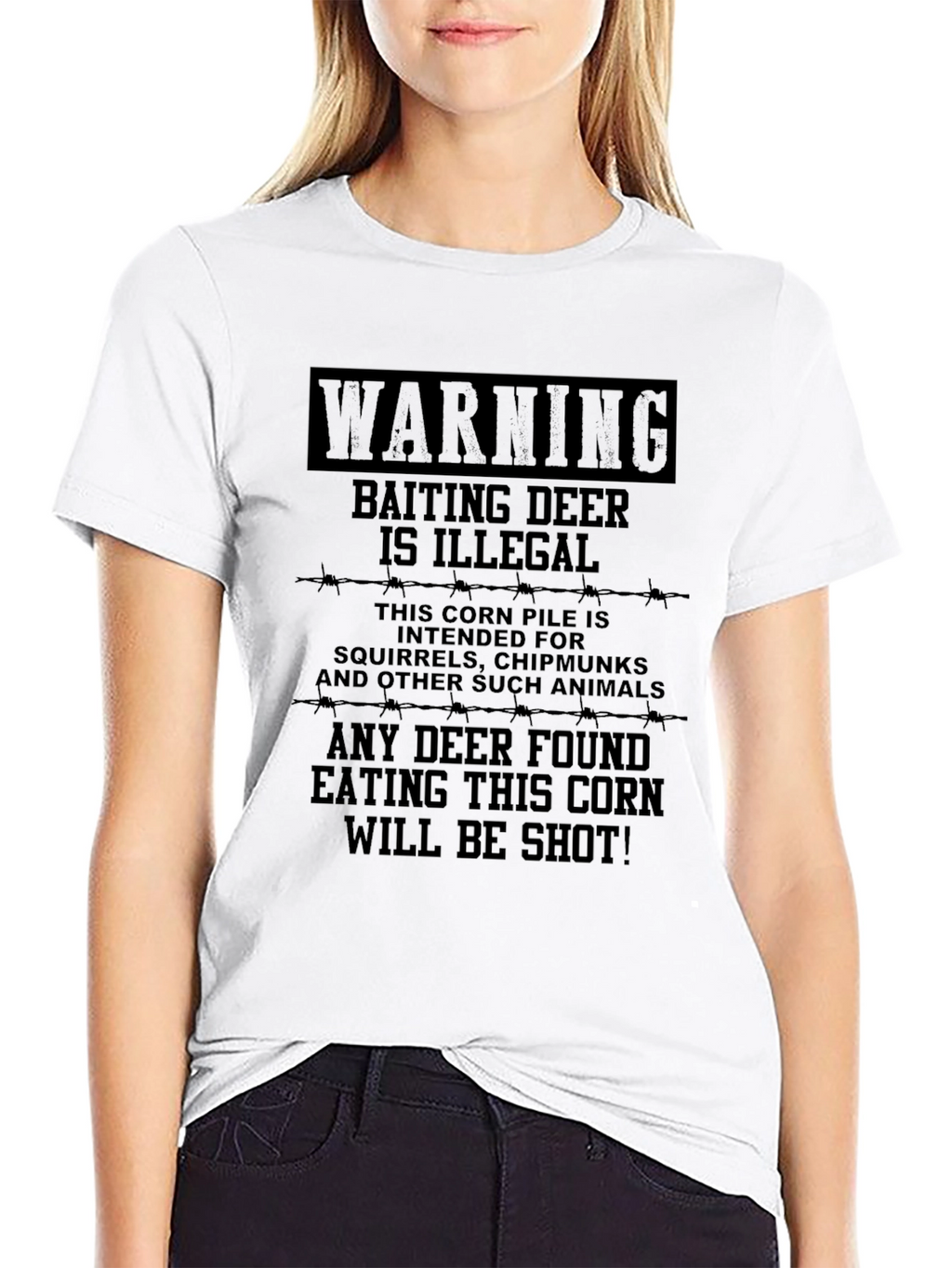 Warning Baiting Deer Illegal Humor T-Shirt