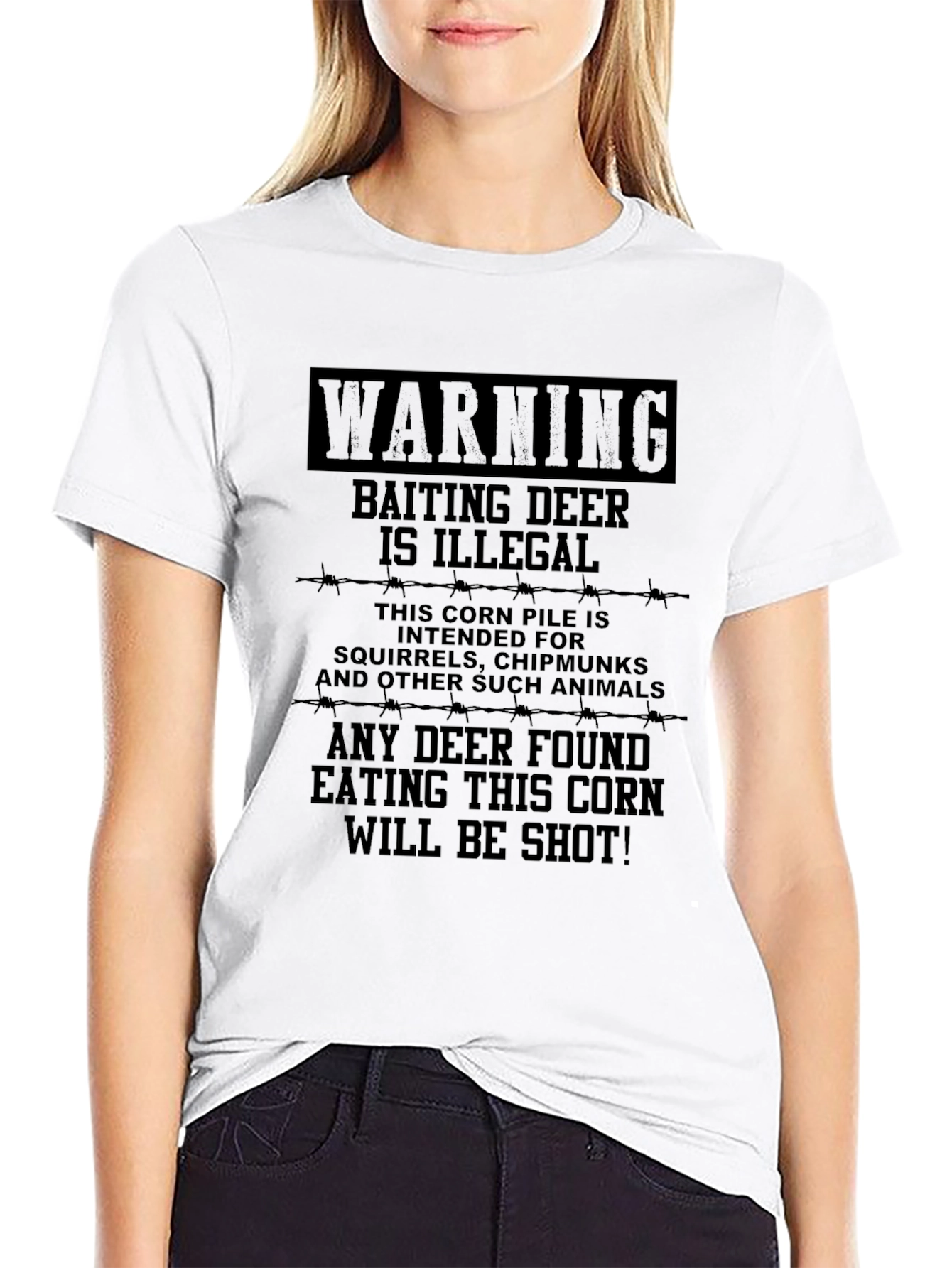 Warning Baiting Deer Illegal Humor T-Shirt