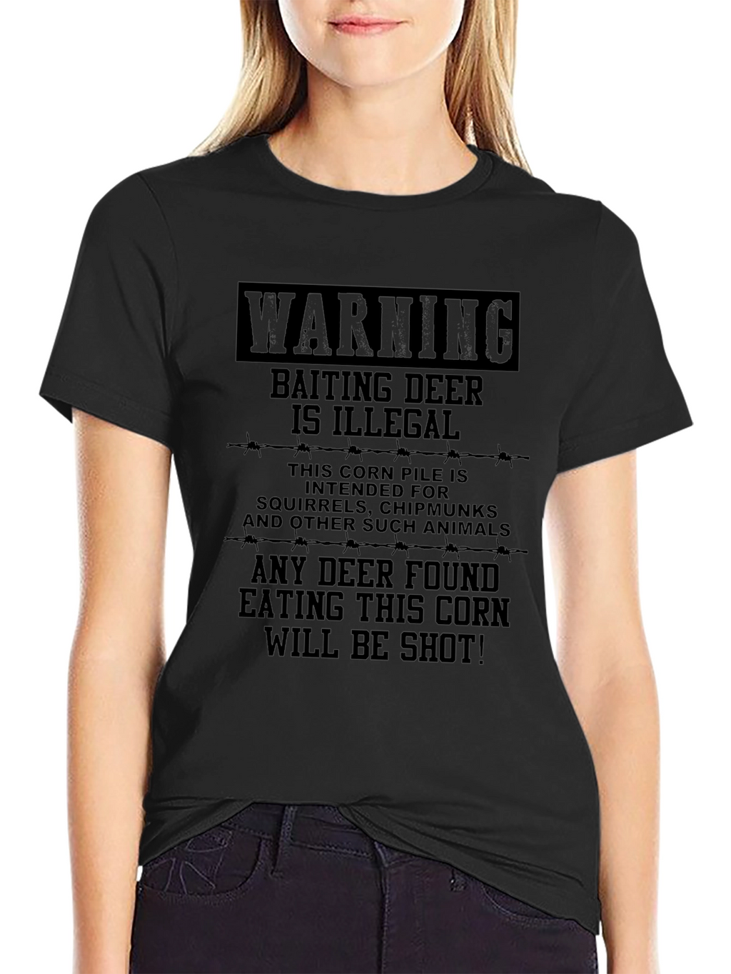 Warning Baiting Deer Illegal Humor T-Shirt