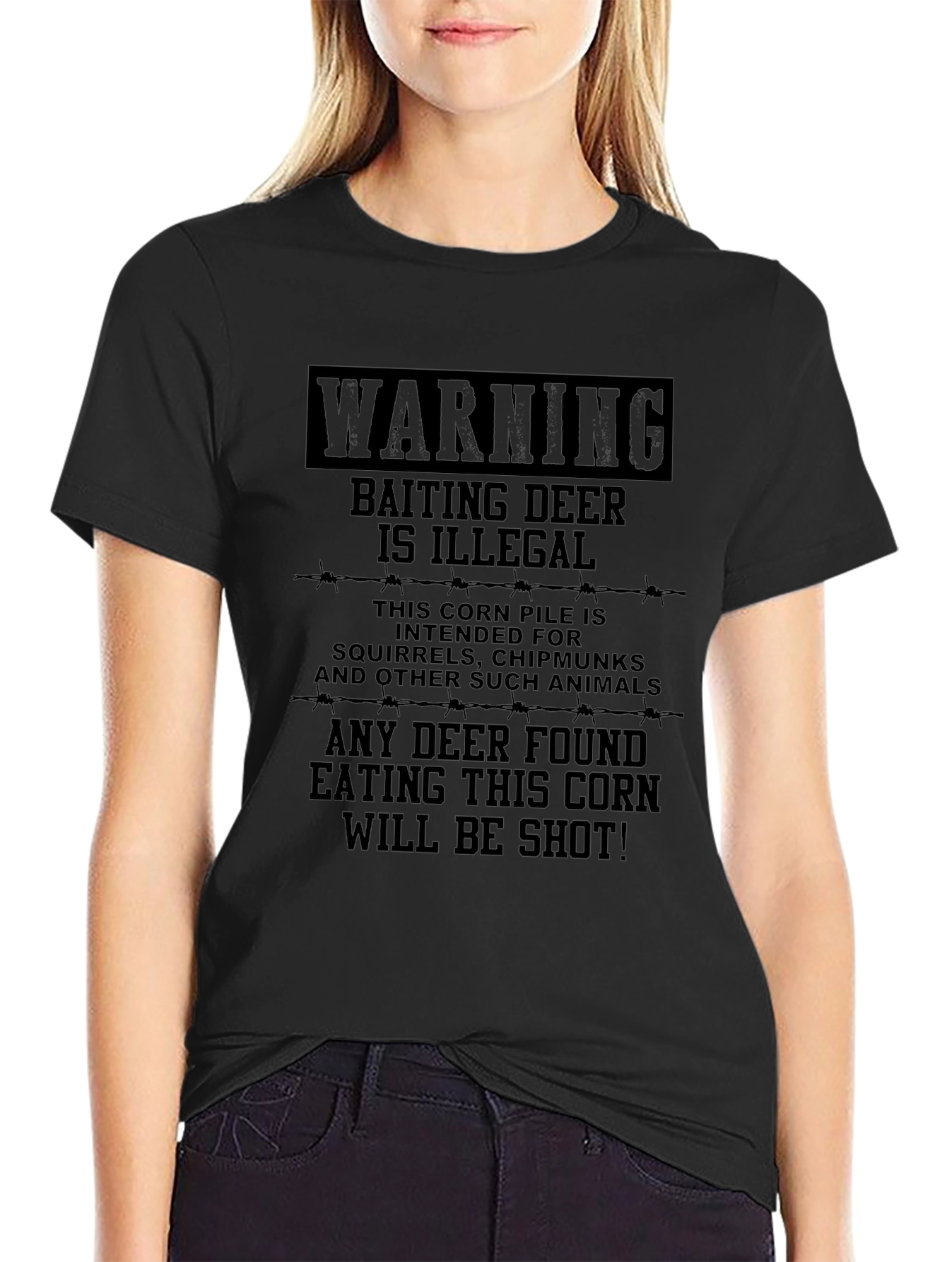 Warning Baiting Deer Illegal Humor T-Shirt