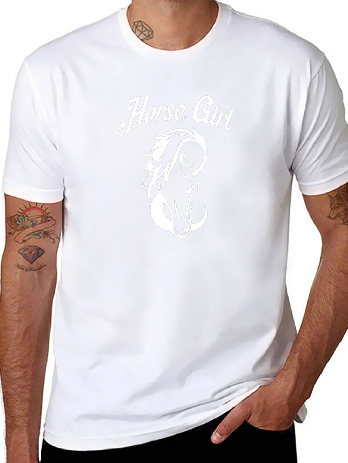 Horse Girl Graphic T-Shirt Black Cotton Tee