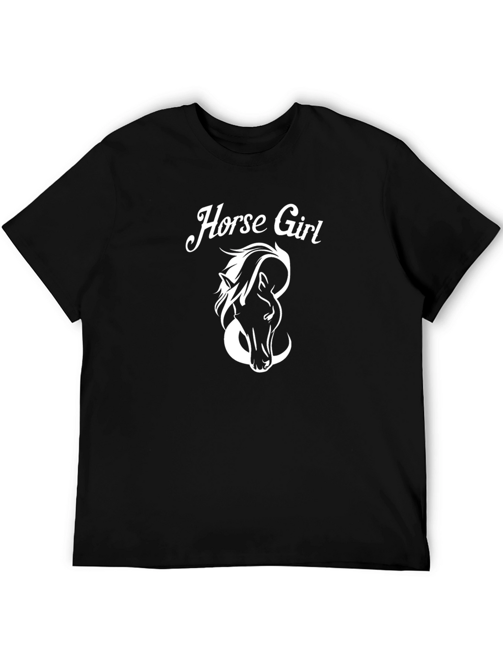 Horse Girl Graphic T-Shirt Black Cotton Tee
