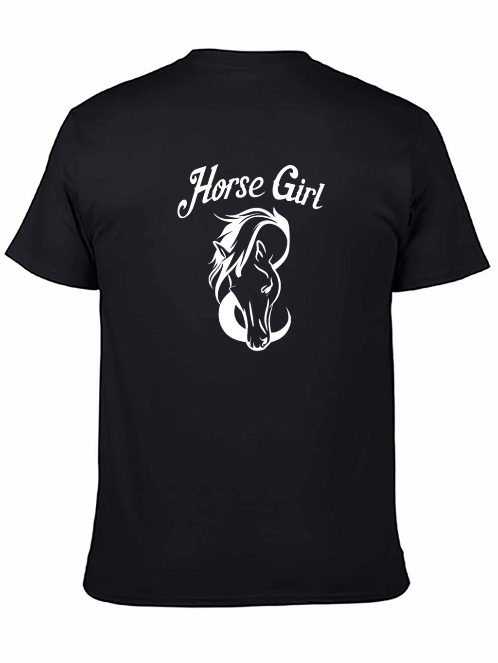 Horse Girl Graphic T-Shirt Black Cotton Tee