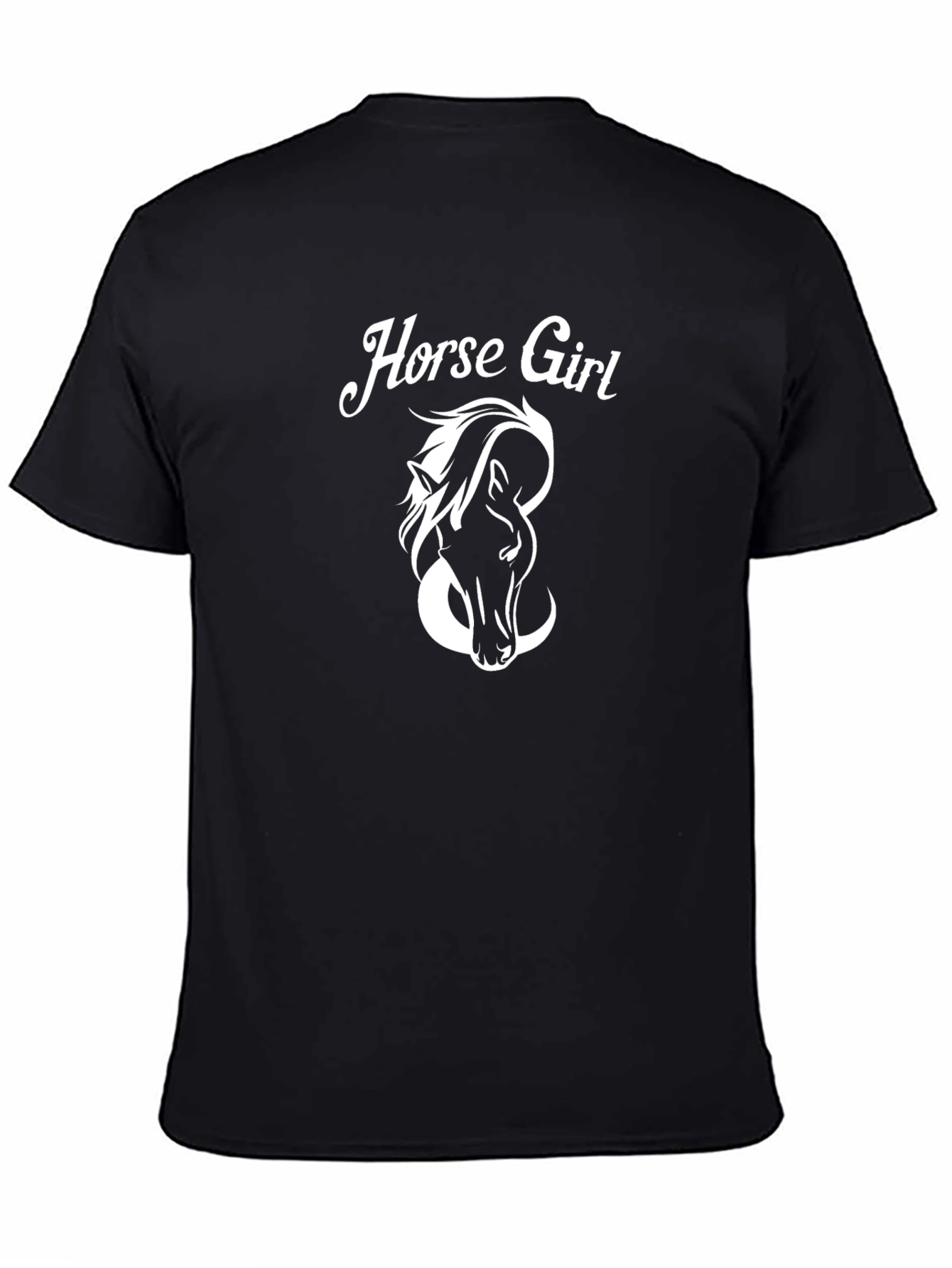 Horse Girl Graphic T-Shirt Black Cotton Tee