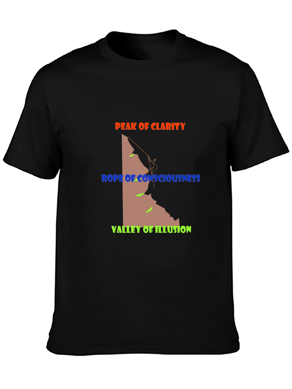 Peak Clarity Climbing Graphic Tee - Black