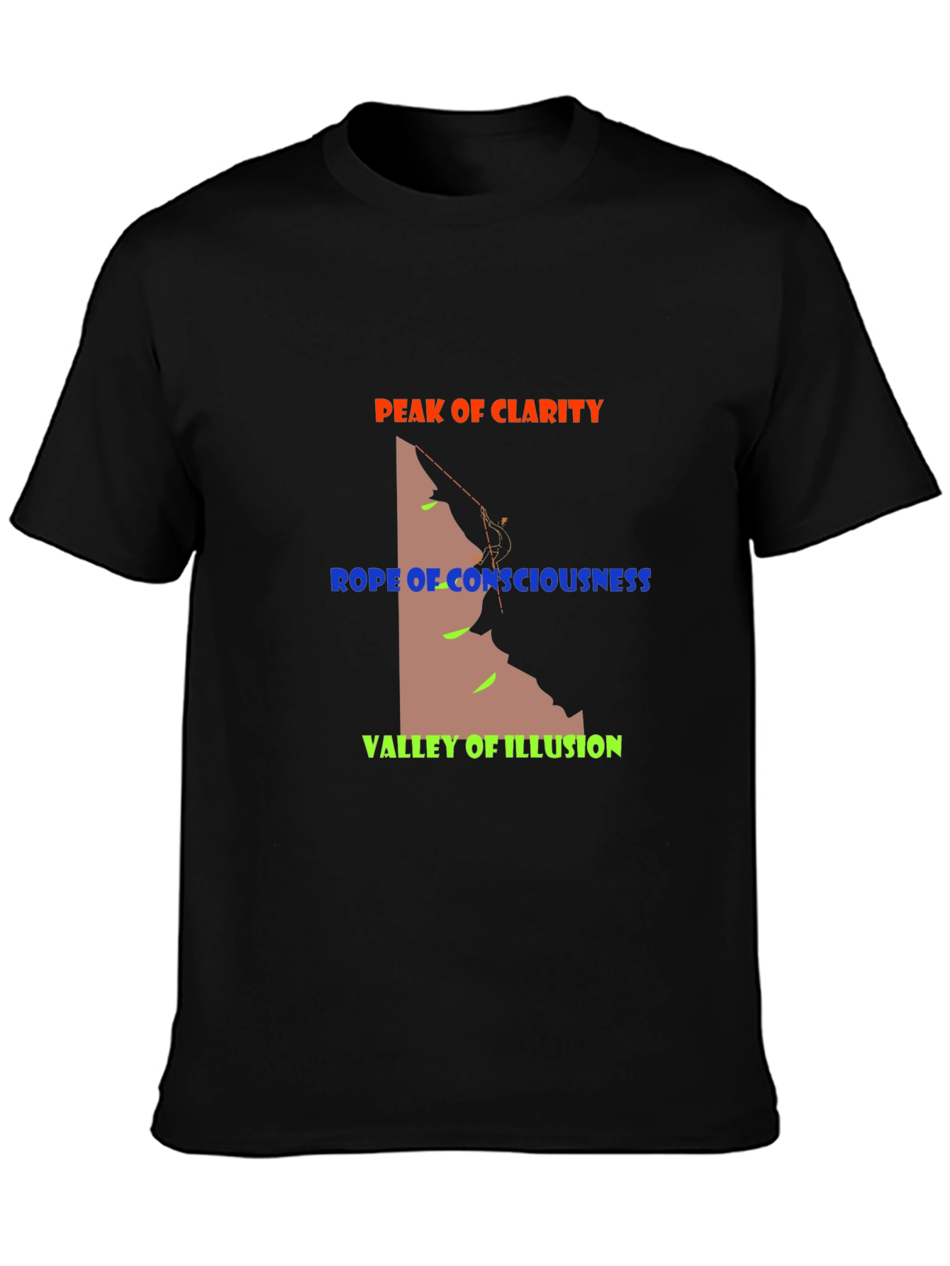 Peak Clarity Climbing Graphic Tee - Black