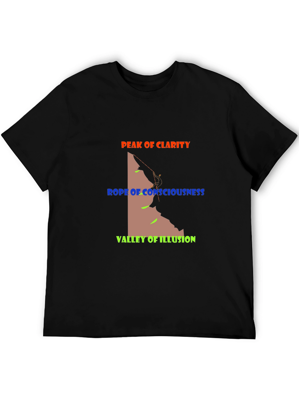 Peak Clarity Climbing Graphic Tee - Black