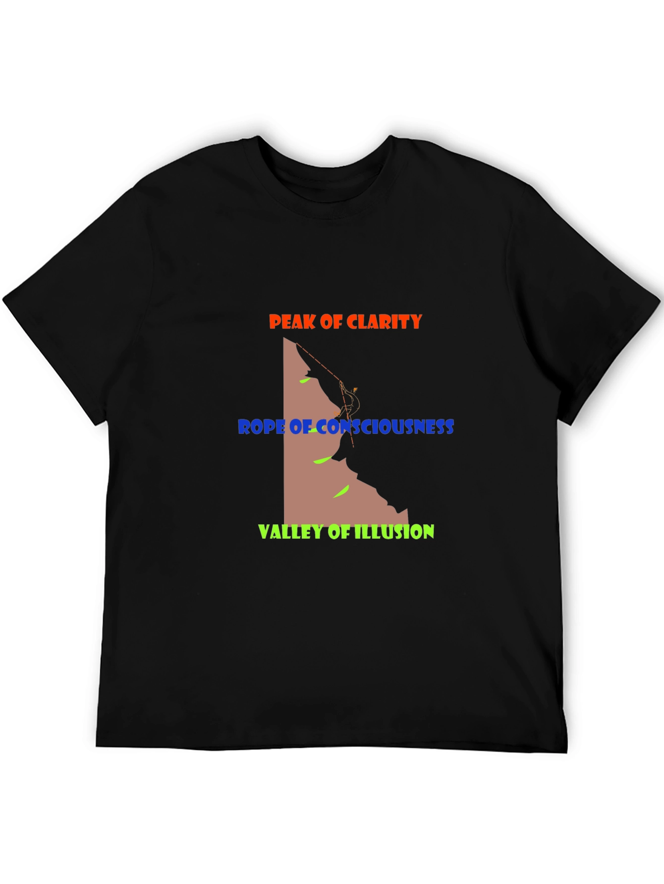 Peak Clarity Climbing Graphic Tee - Black