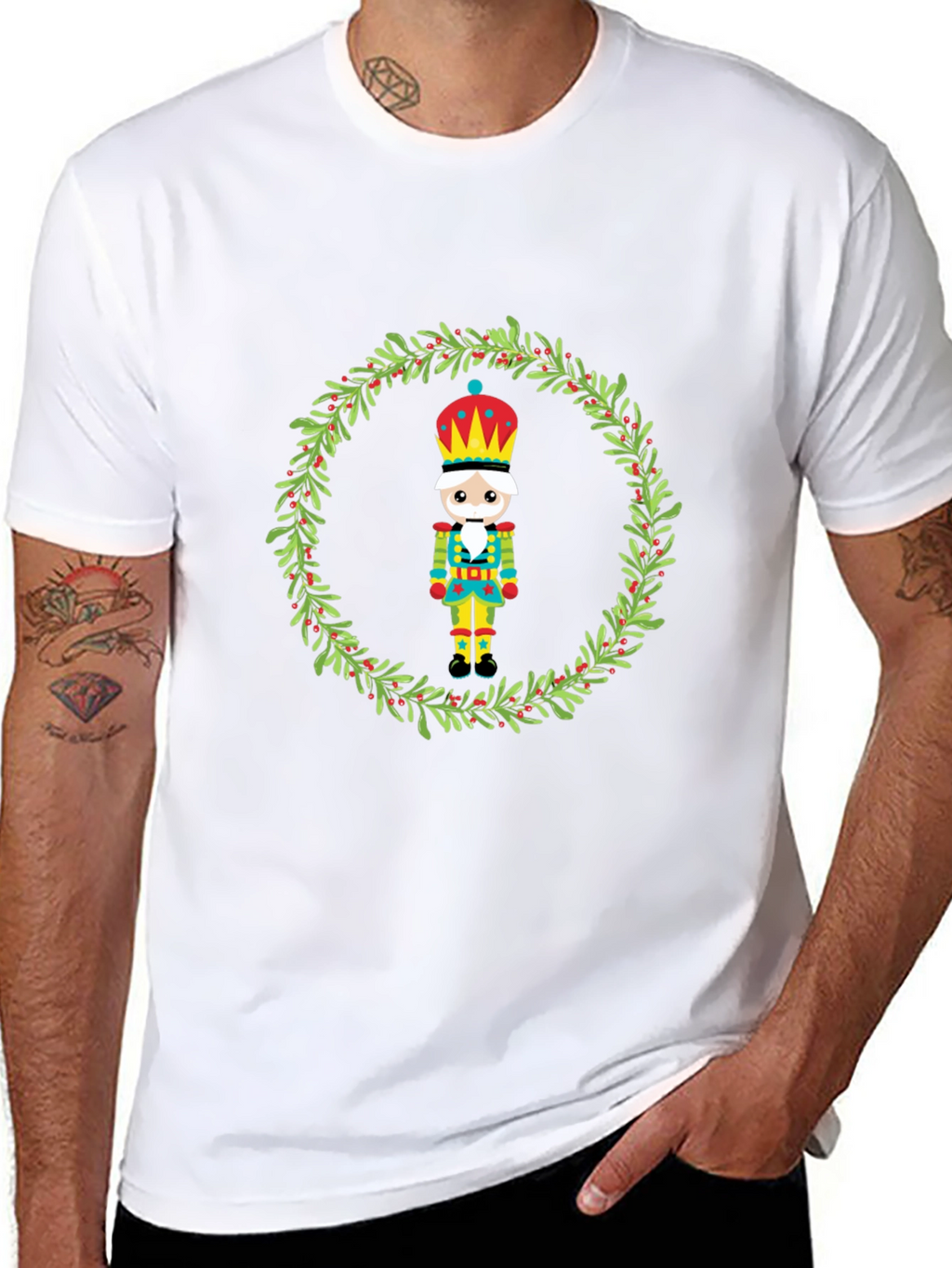 Festive Nutcracker Wreath Graphic Tee