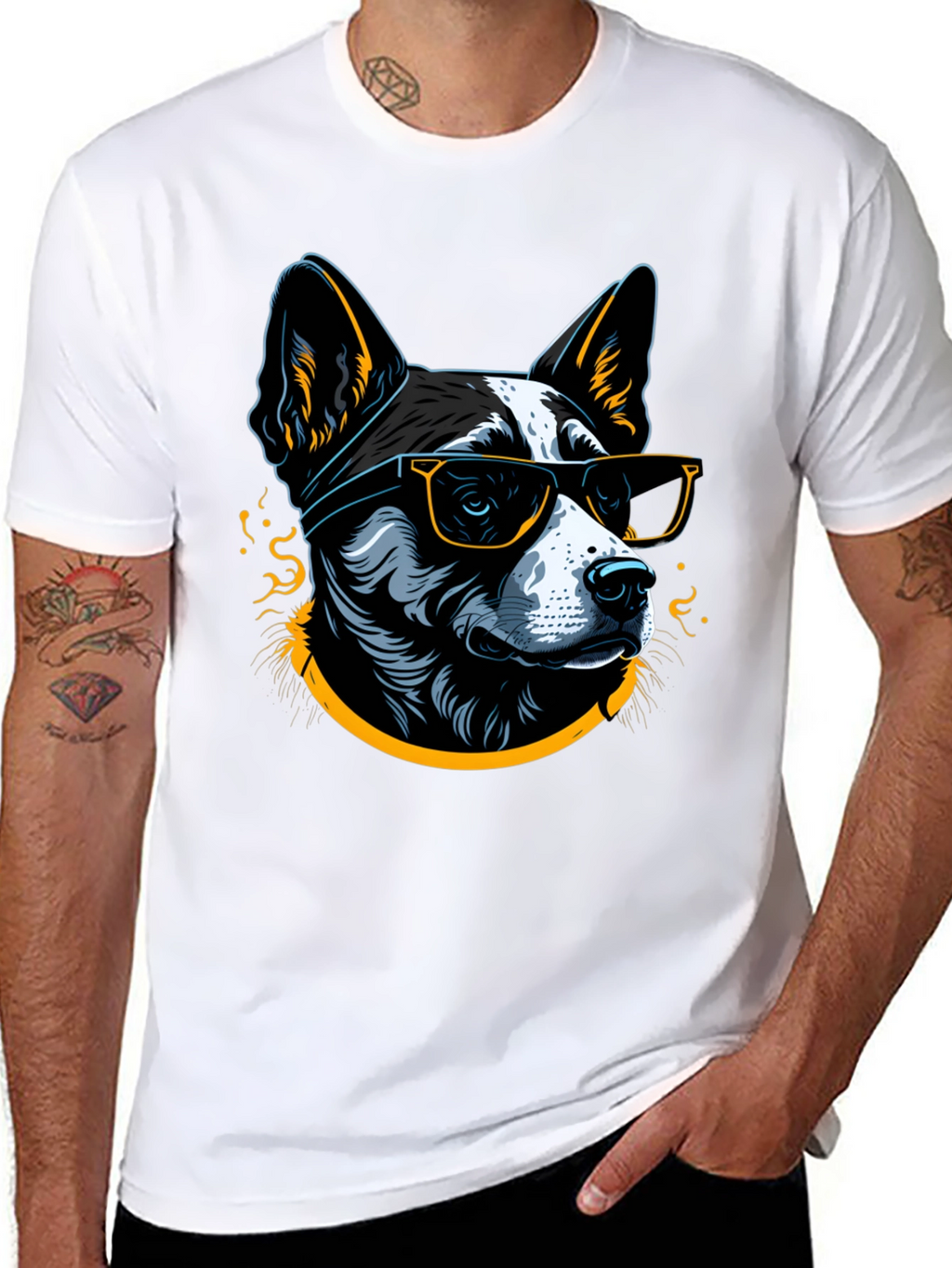 Cool Dog Graphic Tee - Mens Black T-Shirt