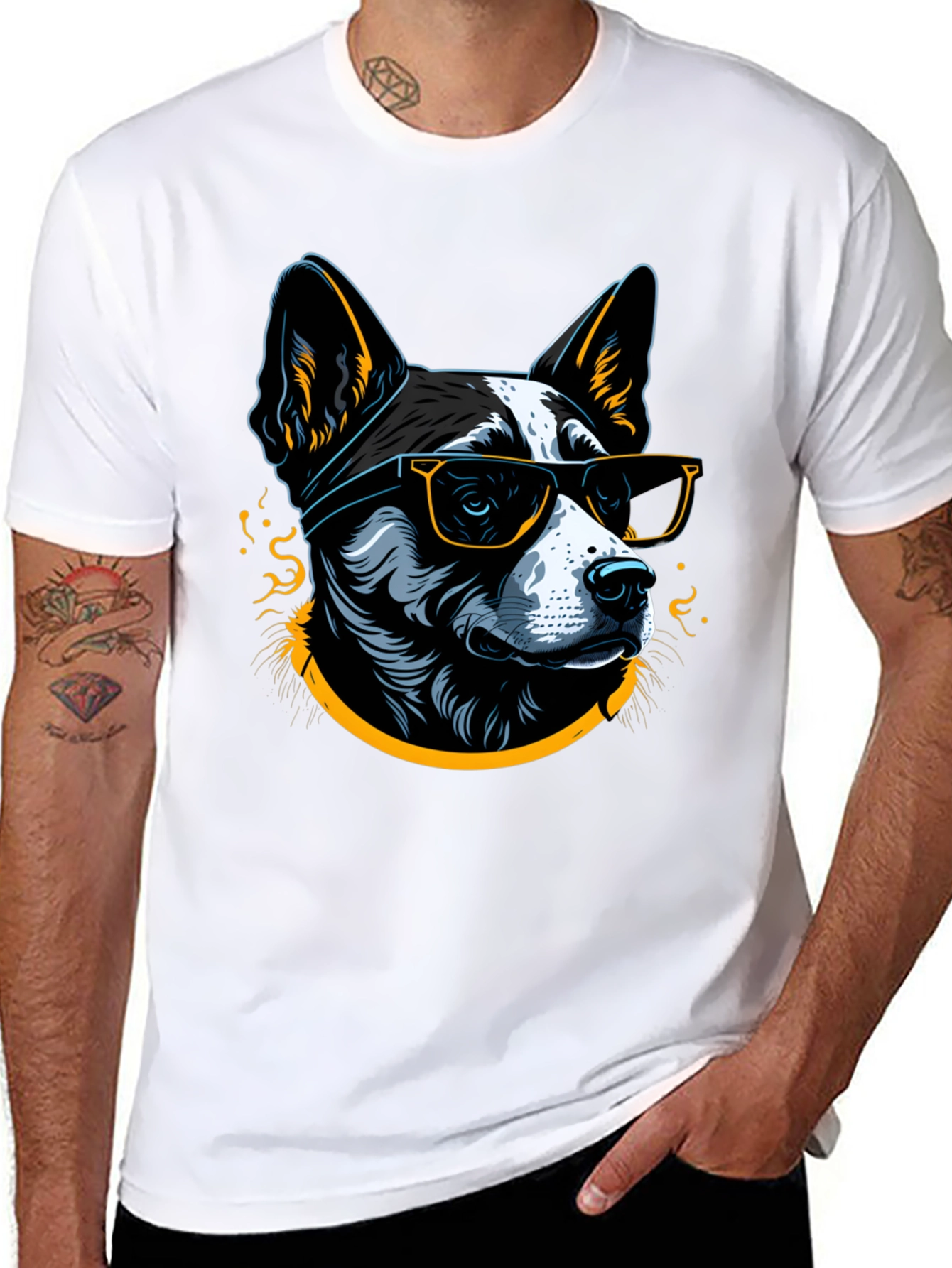 Cool Dog Graphic Tee - Mens Black T-Shirt