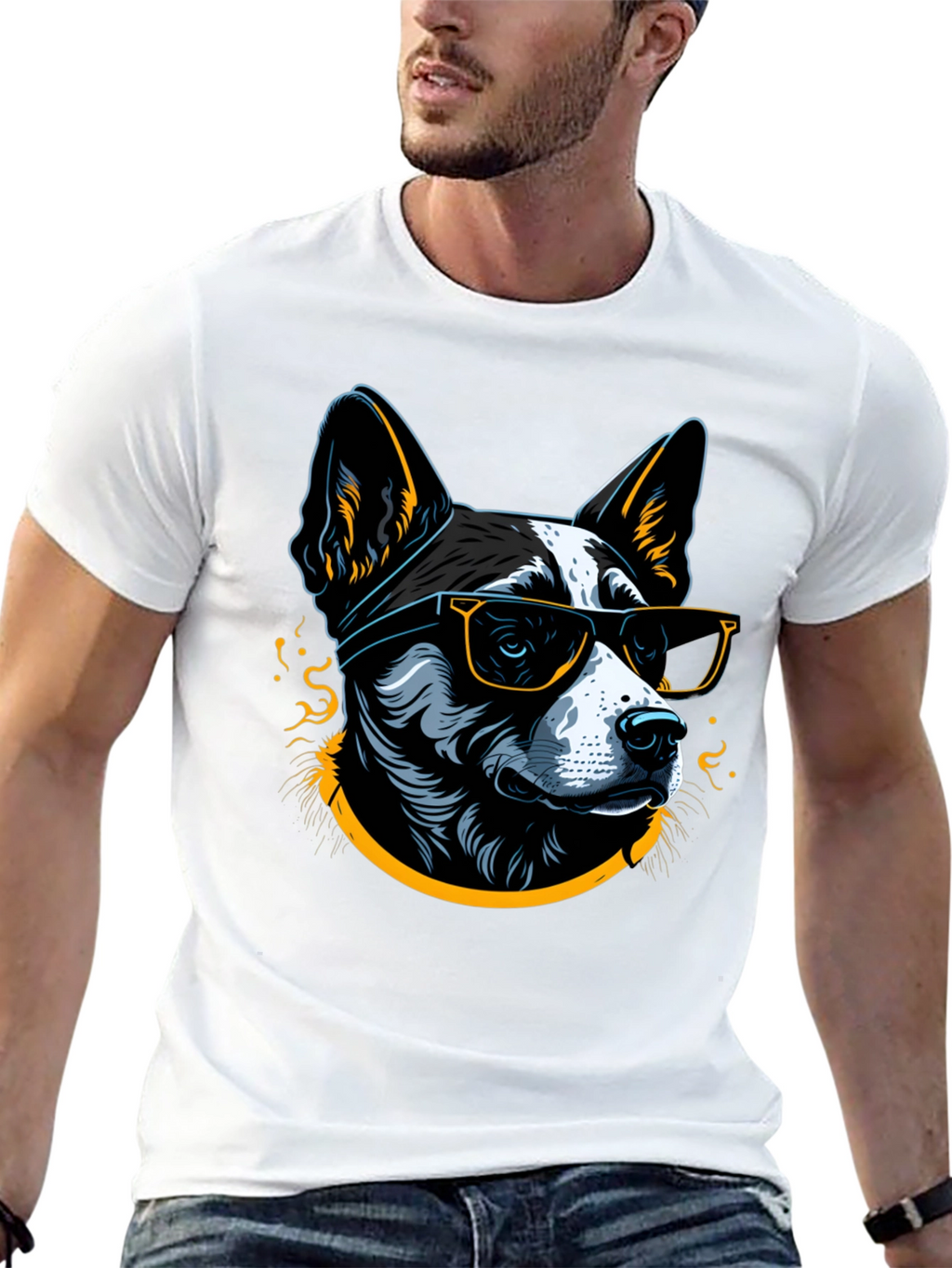Cool Dog Graphic Tee - Mens Black T-Shirt