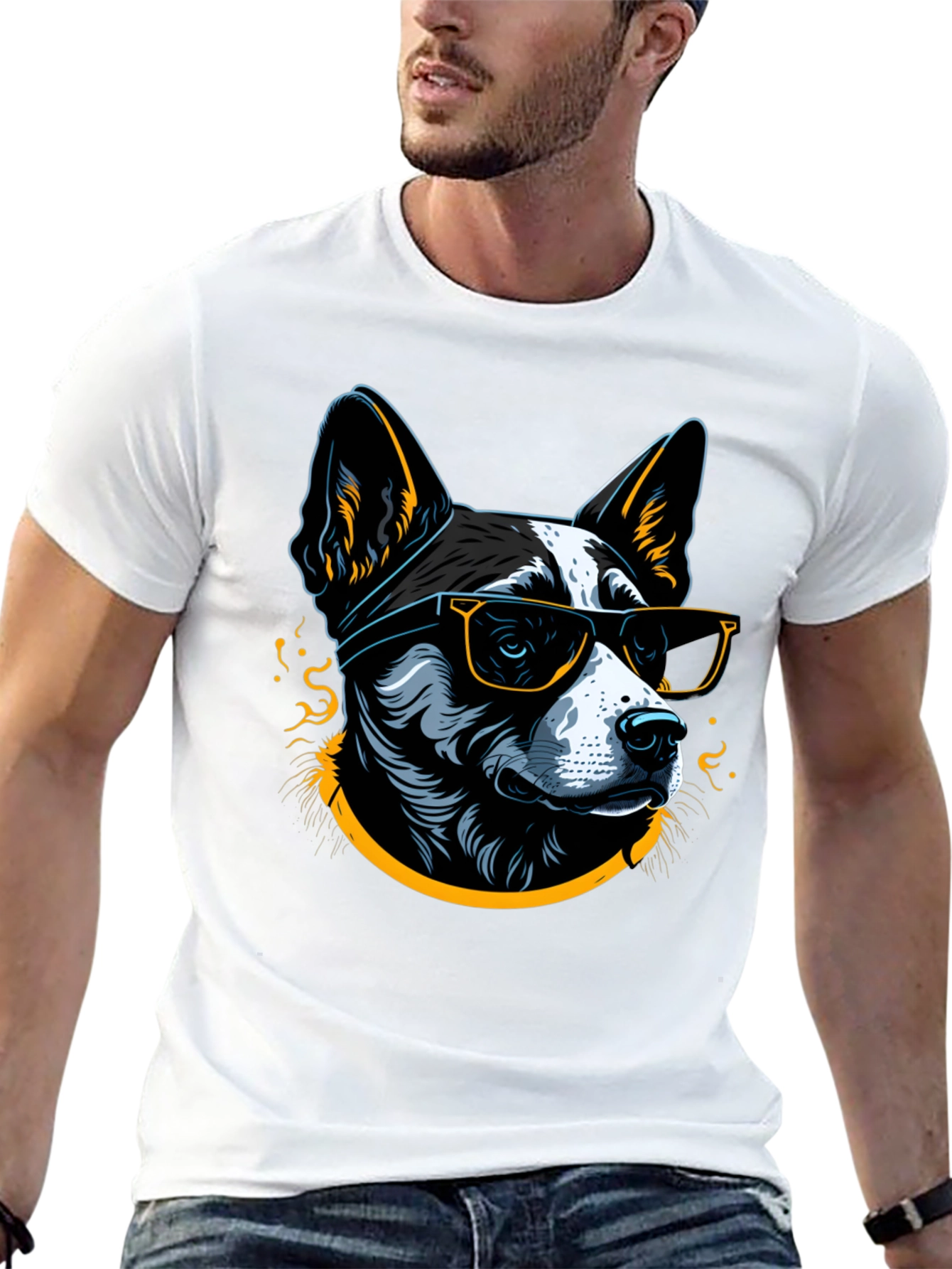 Cool Dog Graphic Tee - Mens Black T-Shirt