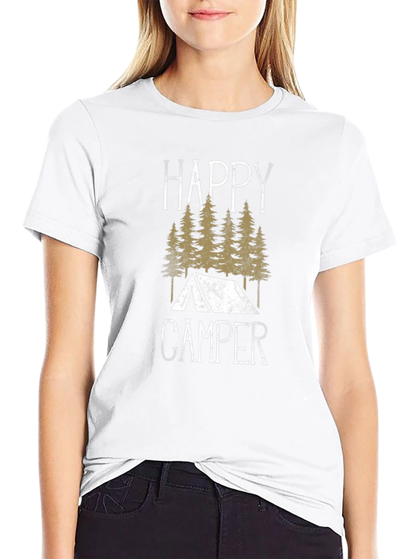 Happy Camper Graphic Tee - Outdoor Adventure Shirt