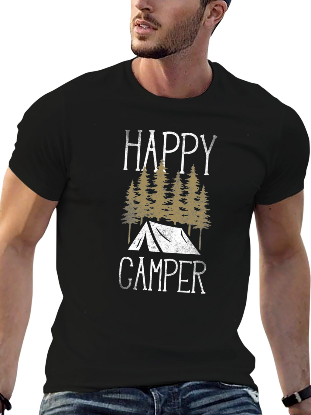 Happy Camper Graphic Tee - Outdoor Adventure Shirt