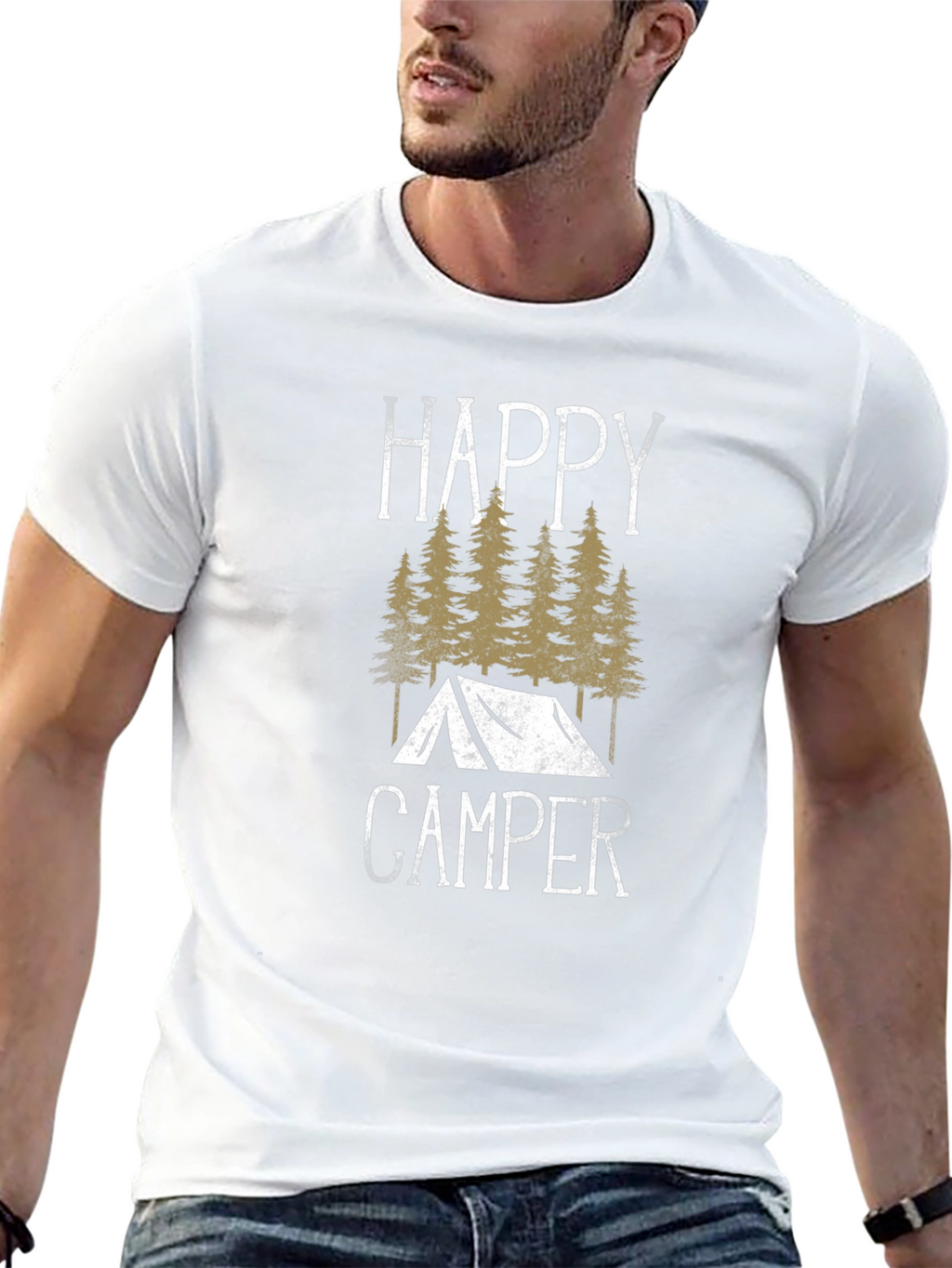 Happy Camper Graphic Tee - Outdoor Adventure Shirt