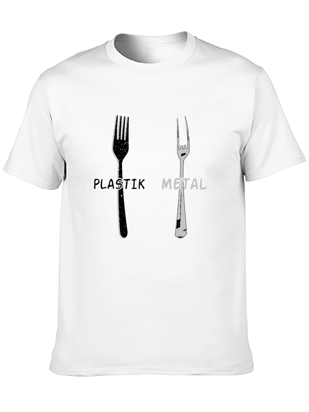 Plastik Metal Forks Graphic Tee - Quirky Design
