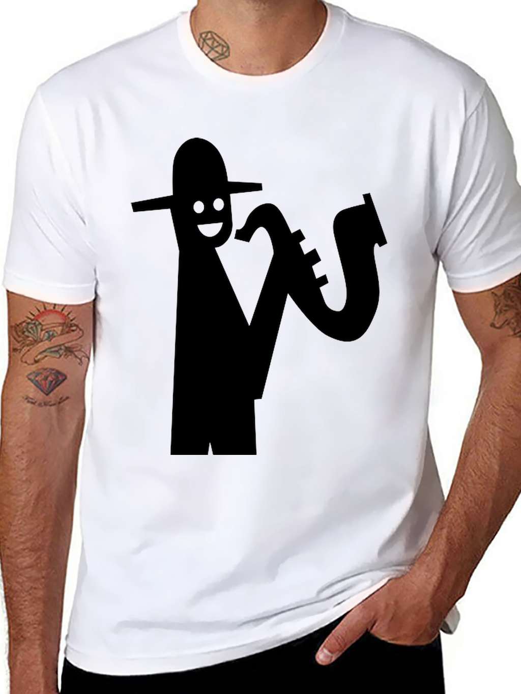 Cool Saxophone Player Black T-Shirt