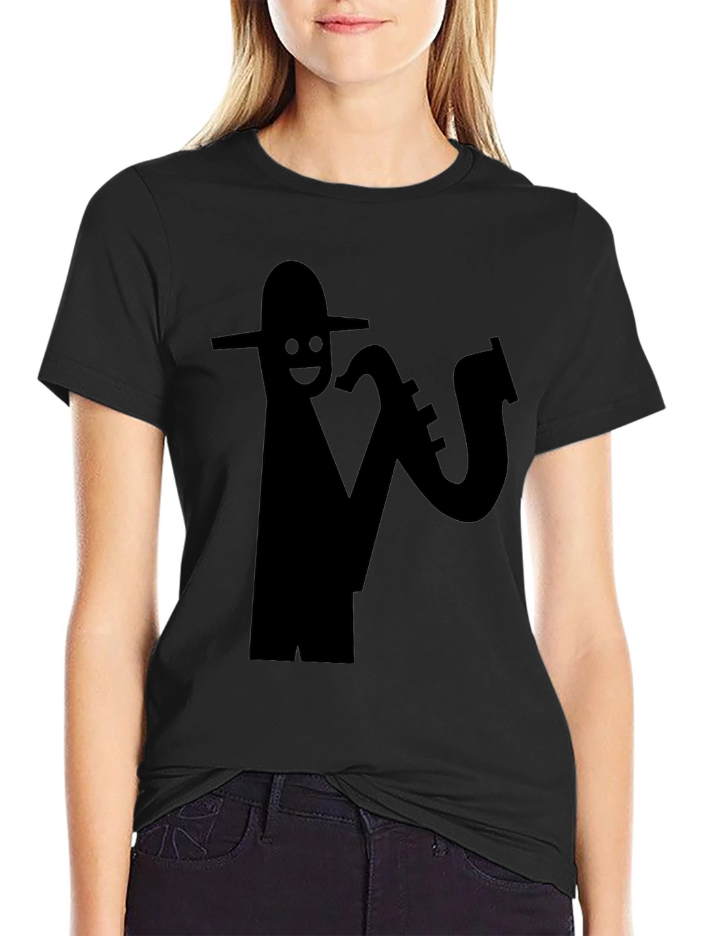 Cool Saxophone Player Black T-Shirt