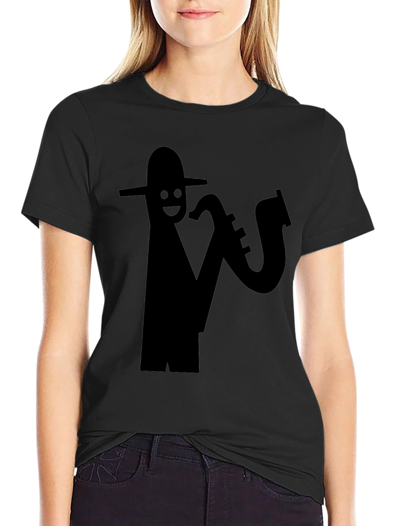 Cool Saxophone Player Black T-Shirt