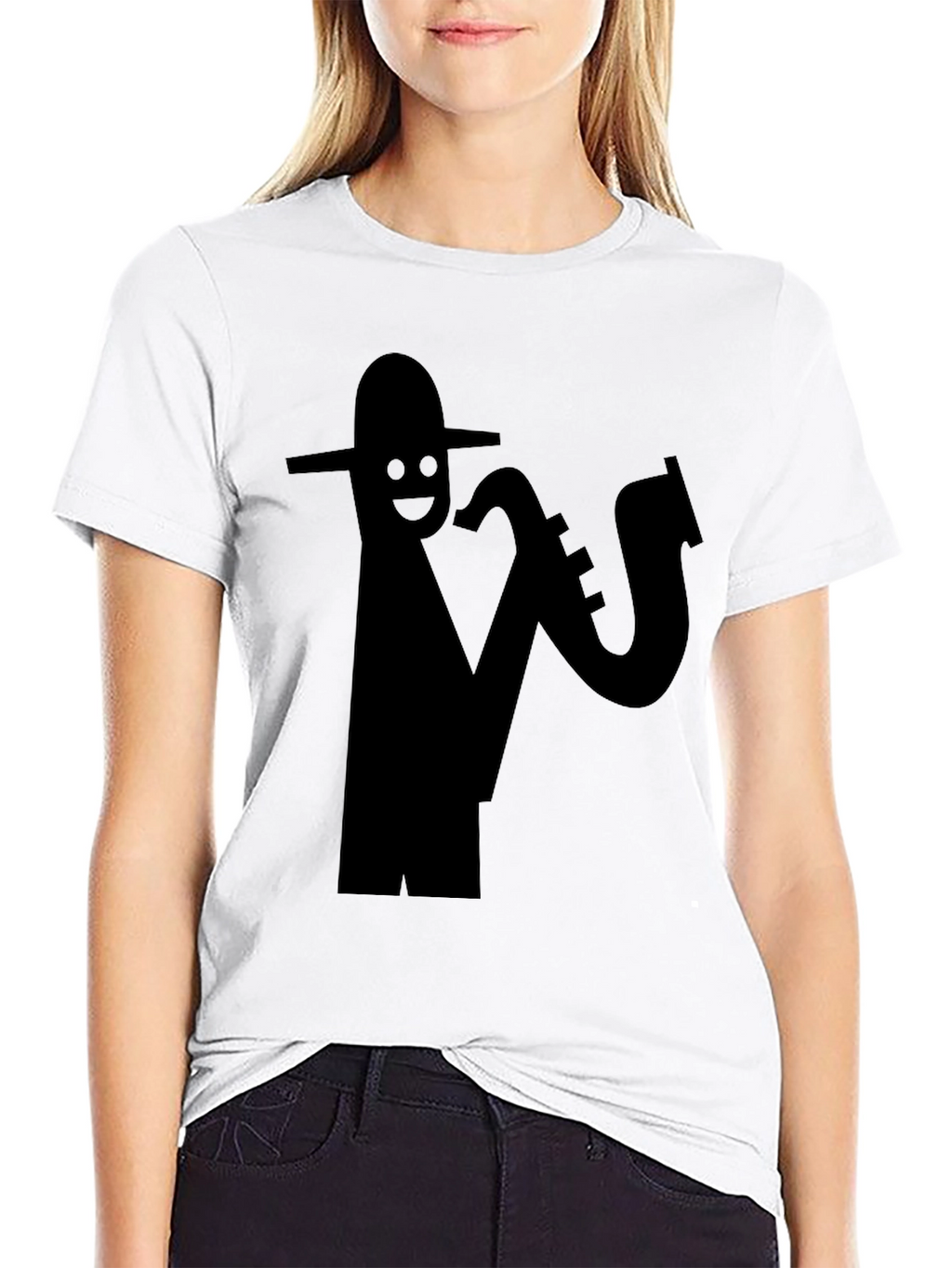 Cool Saxophone Player Black T-Shirt