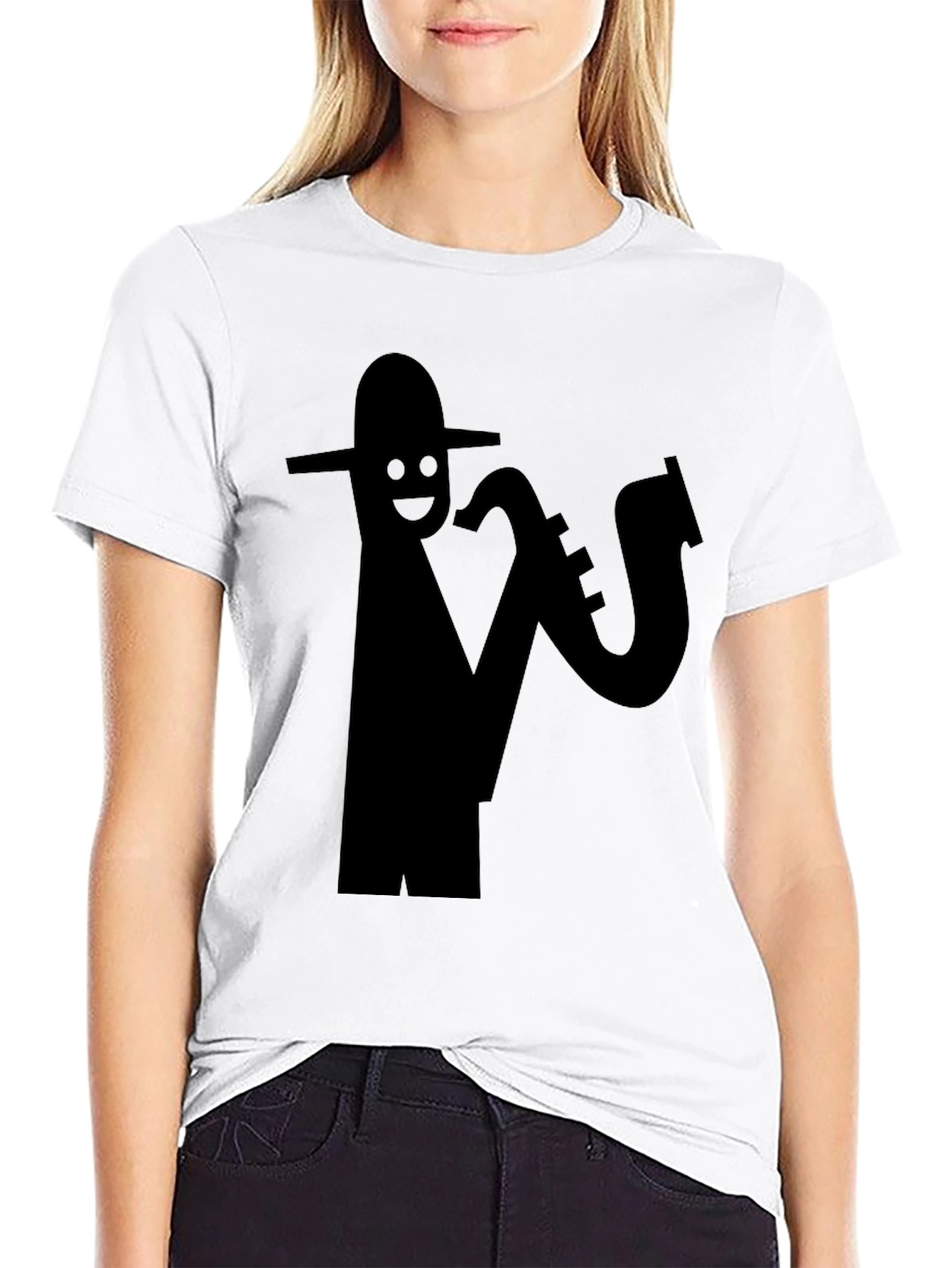 Cool Saxophone Player Black T-Shirt