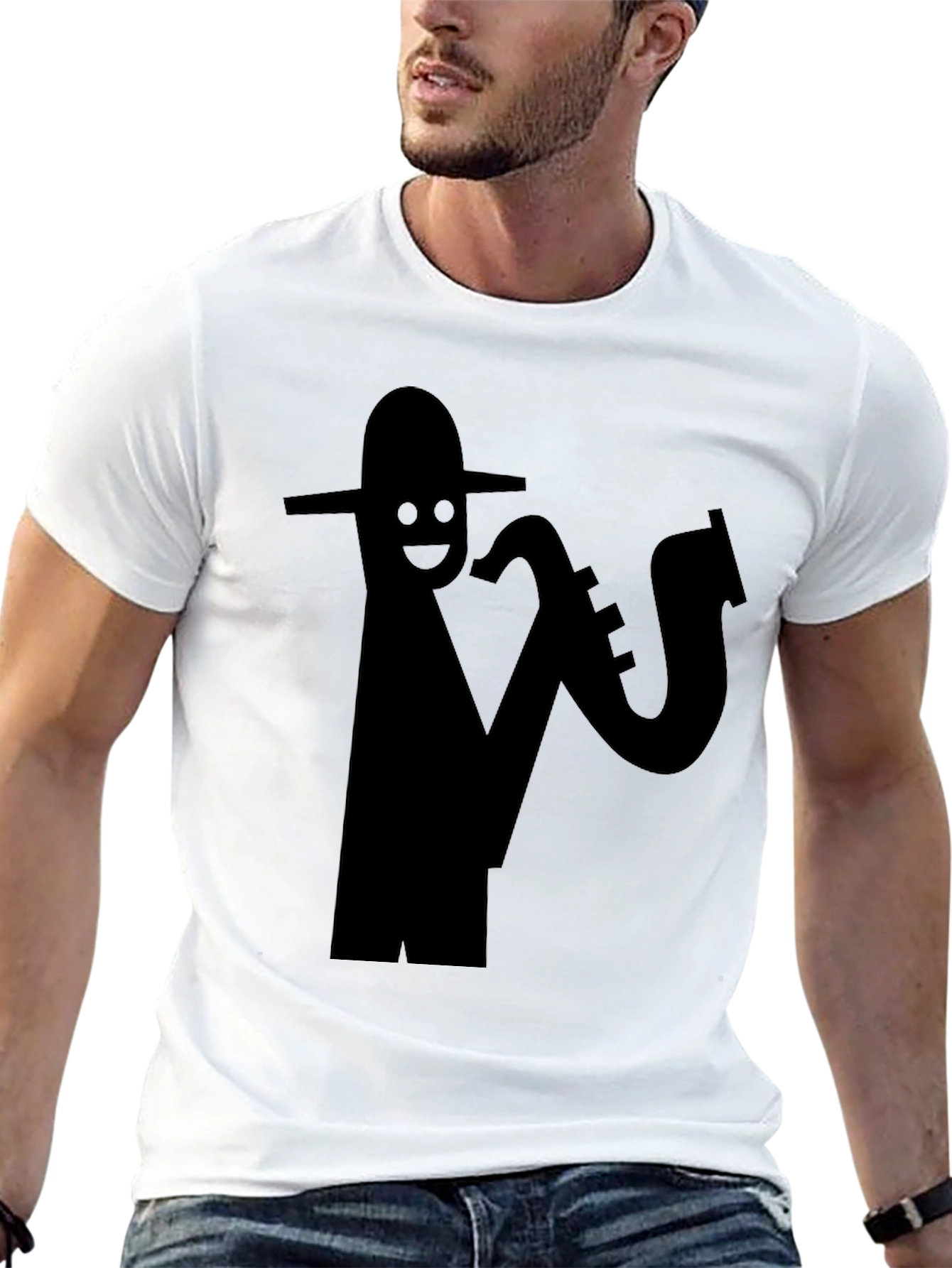Cool Saxophone Player Black T-Shirt