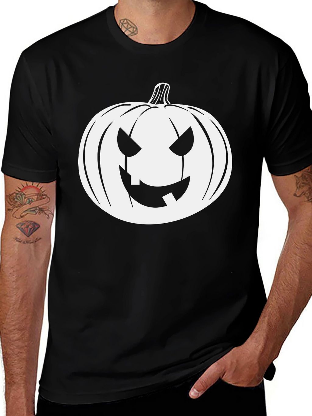 Halloween Pumpkin Graphic Tee - Spooky Season Shirt