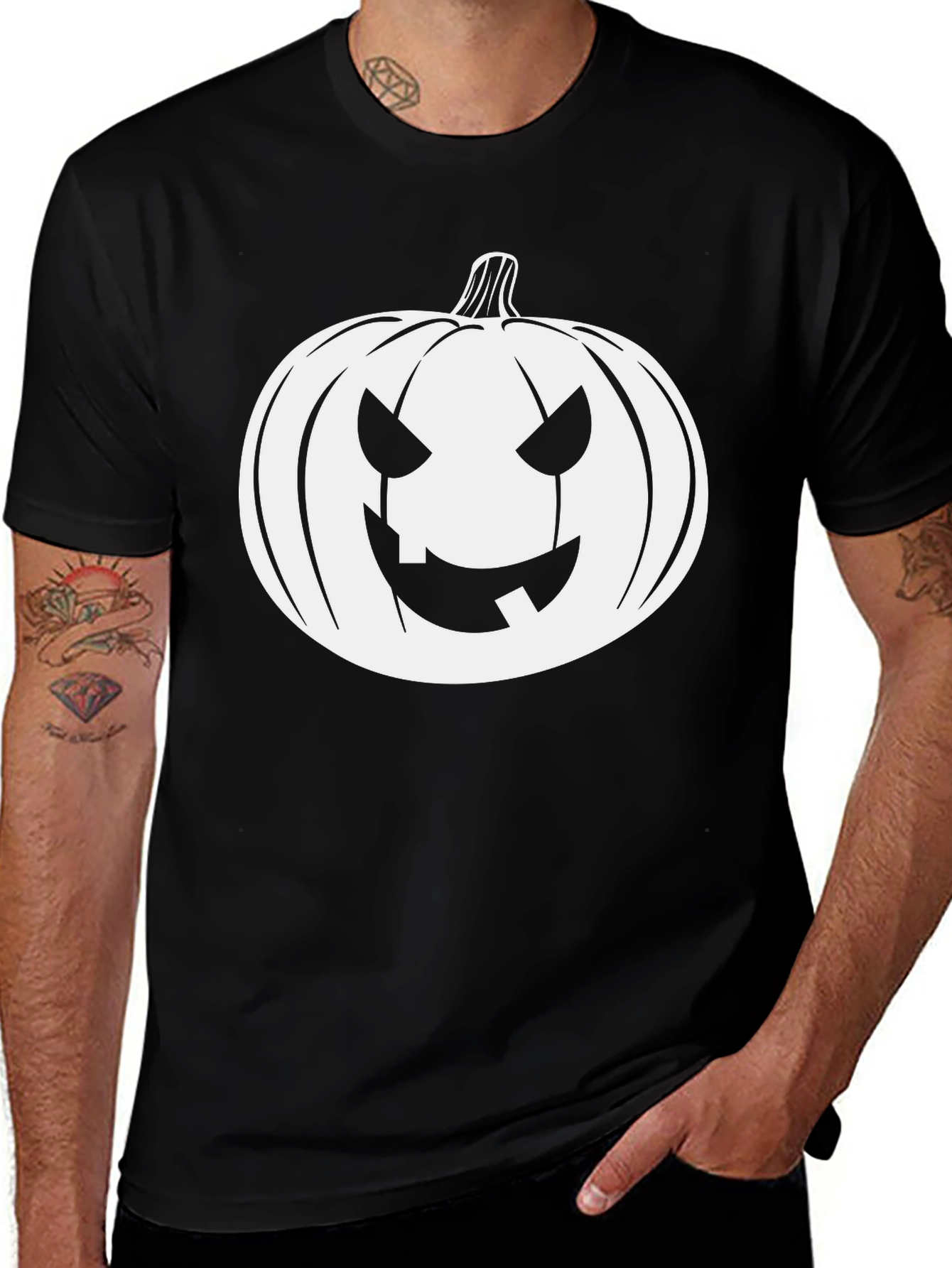 Halloween Pumpkin Graphic Tee - Spooky Season Shirt