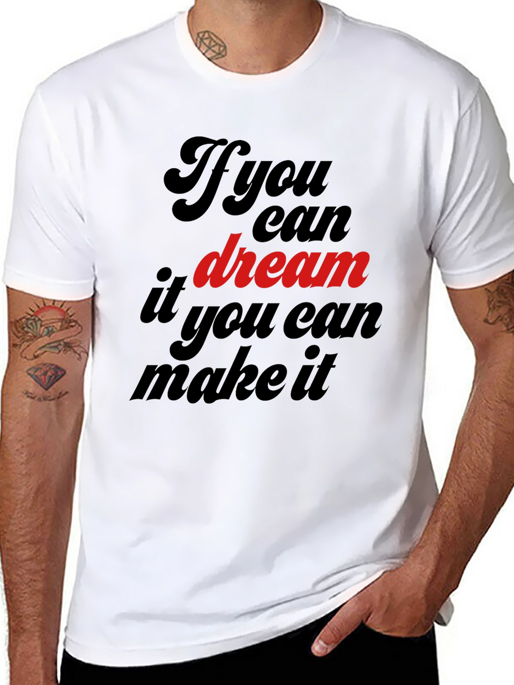 Dream It Make It Black Graphic Tee