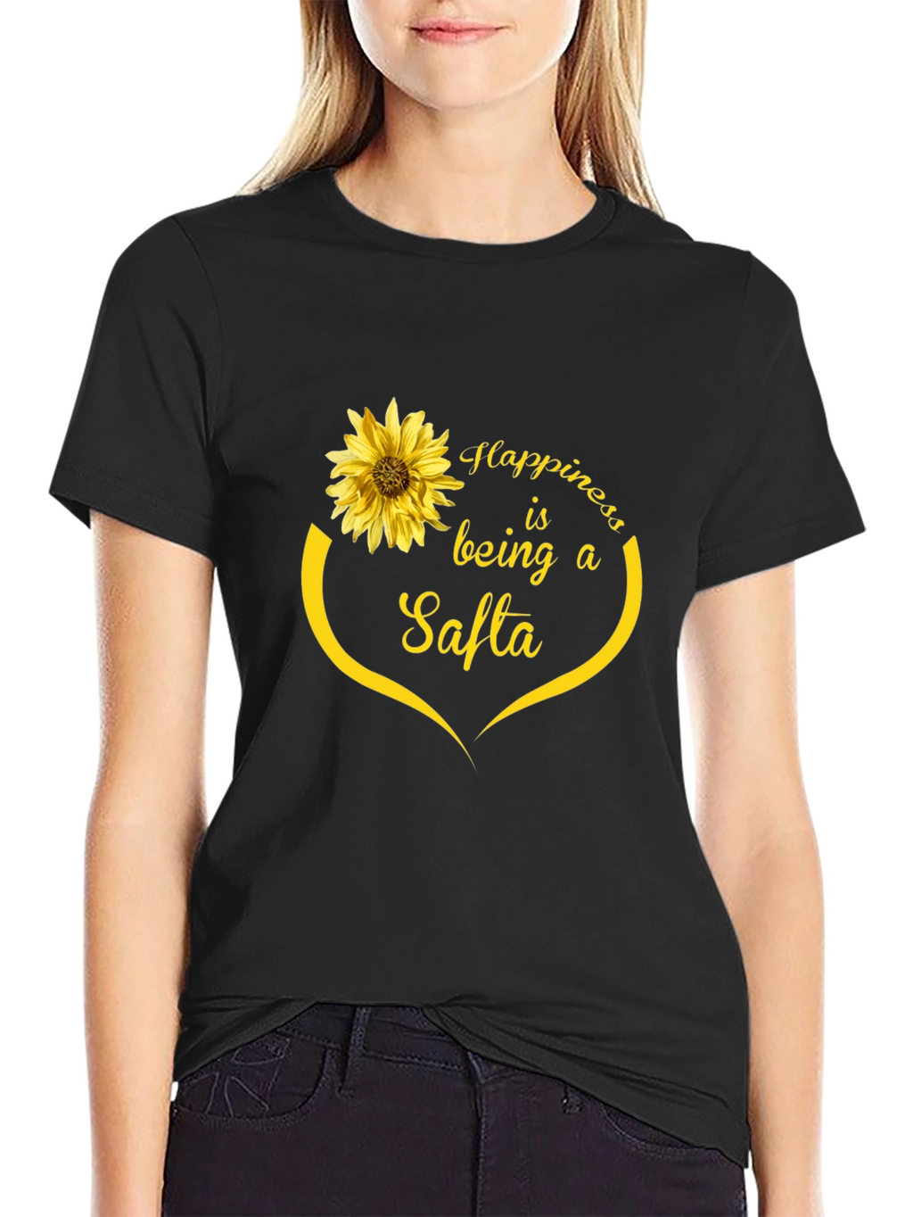 Happiness is Being a Safta Sunflower T-Shirt