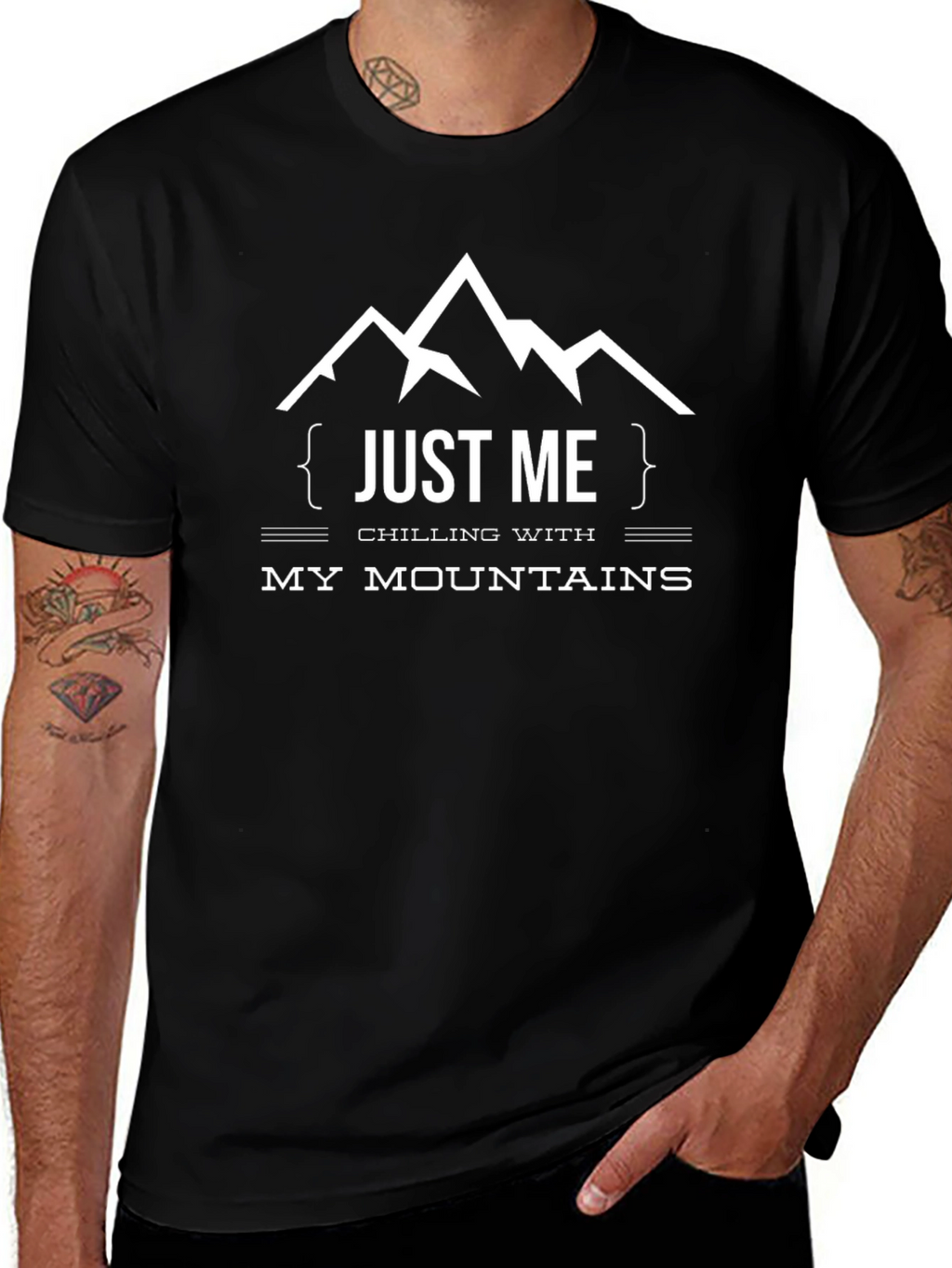 Just Me Chilling Mountains Graphic T-Shirt