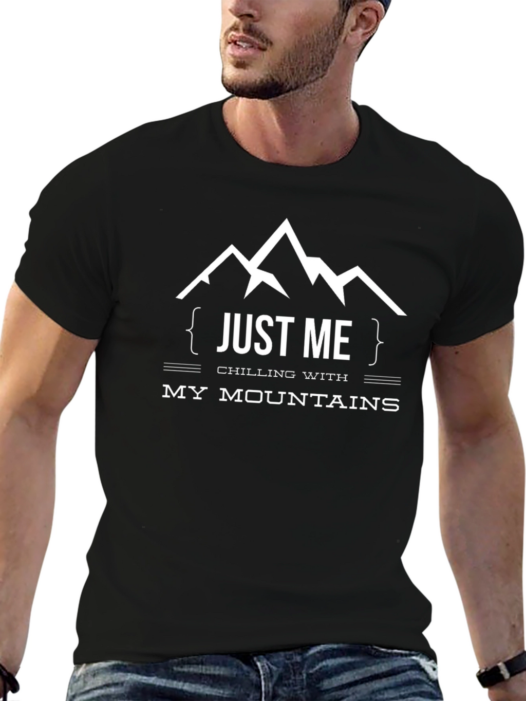 Just Me Chilling Mountains Graphic T-Shirt