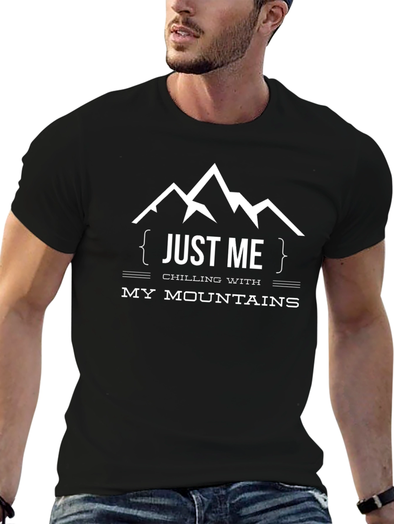 Just Me Chilling Mountains Graphic T-Shirt