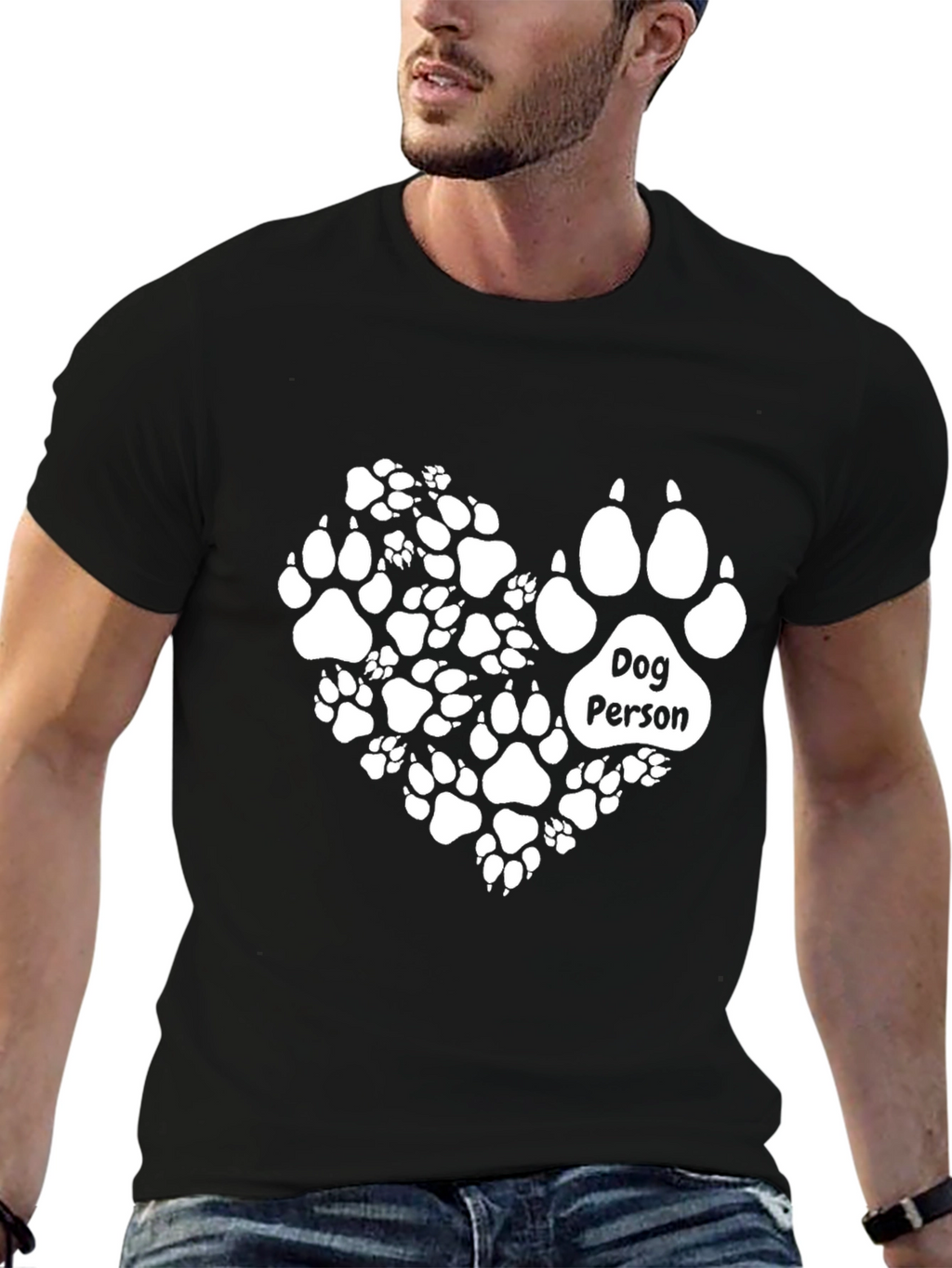 Dog Person Paw Print Heart T-Shirt