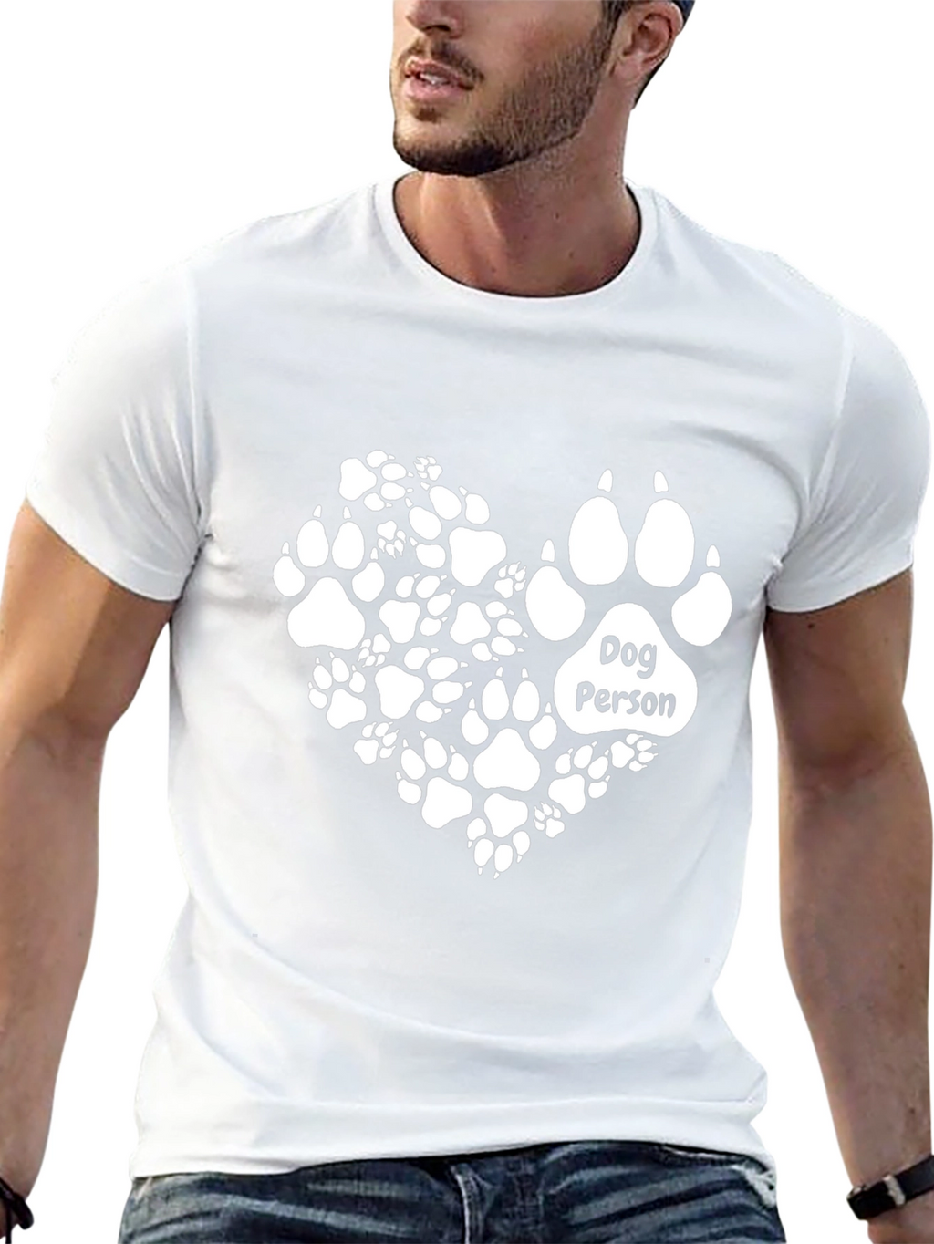Dog Person Paw Print Heart T-Shirt
