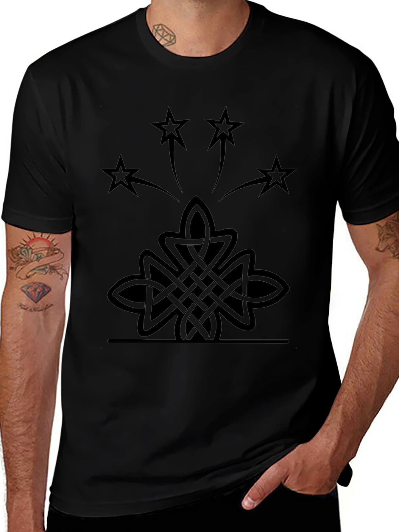 Celtic Knot Starburst Black T-Shirt