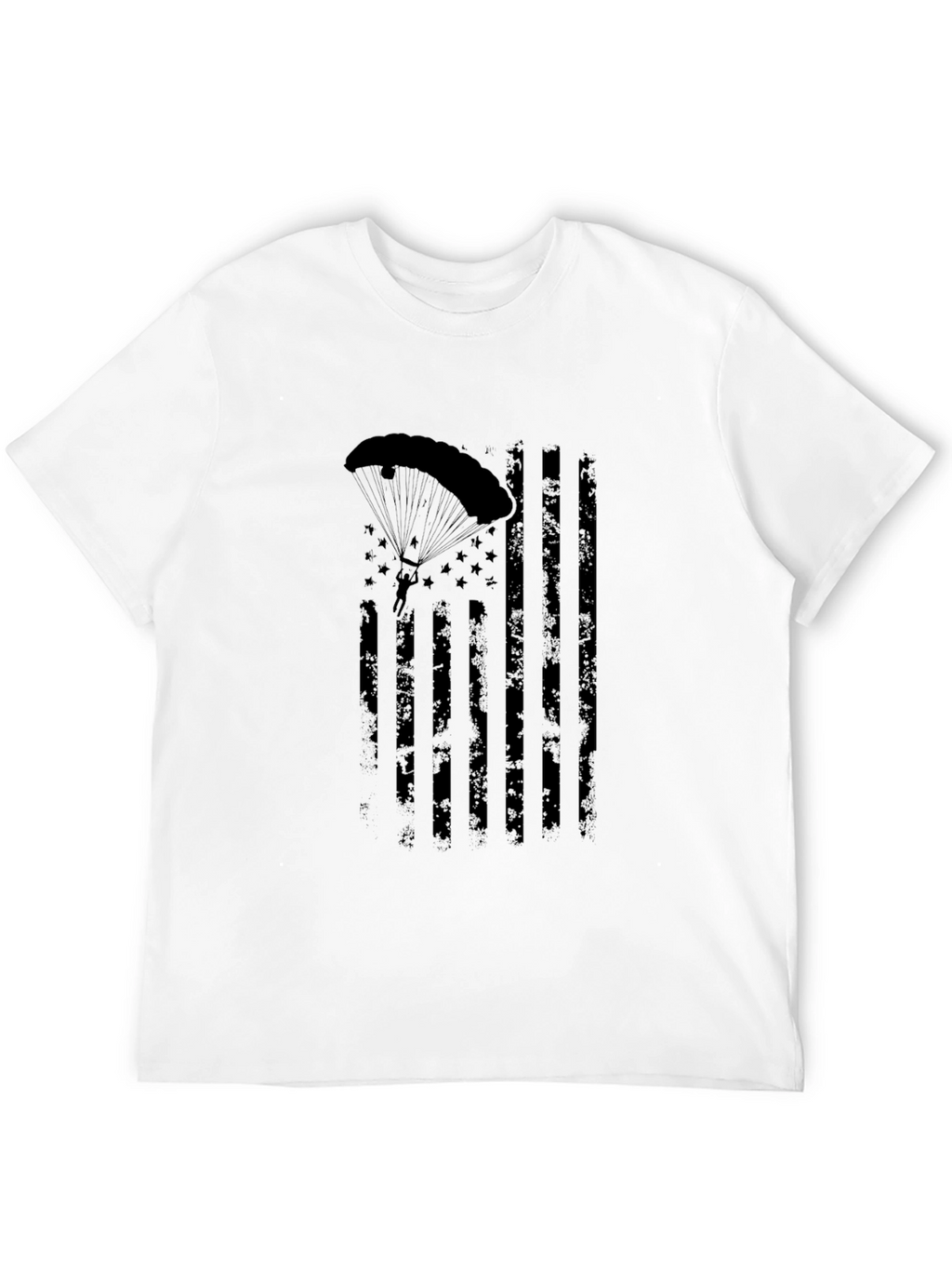 Parachutist American Flag Distressed Graphic Tee