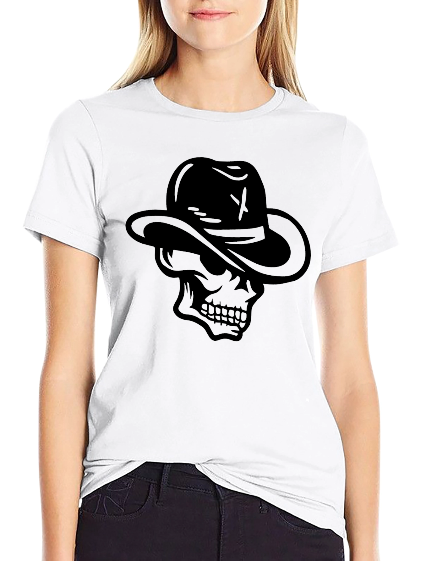 Skull with Fedora Black T-Shirt - Cool Graphic Tee