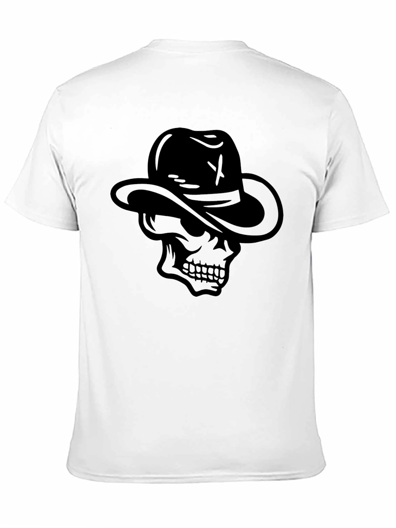 Skull with Fedora Black T-Shirt - Cool Graphic Tee