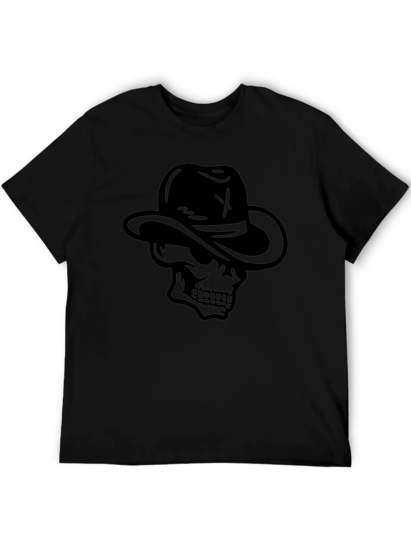 Skull with Fedora Black T-Shirt - Cool Graphic Tee