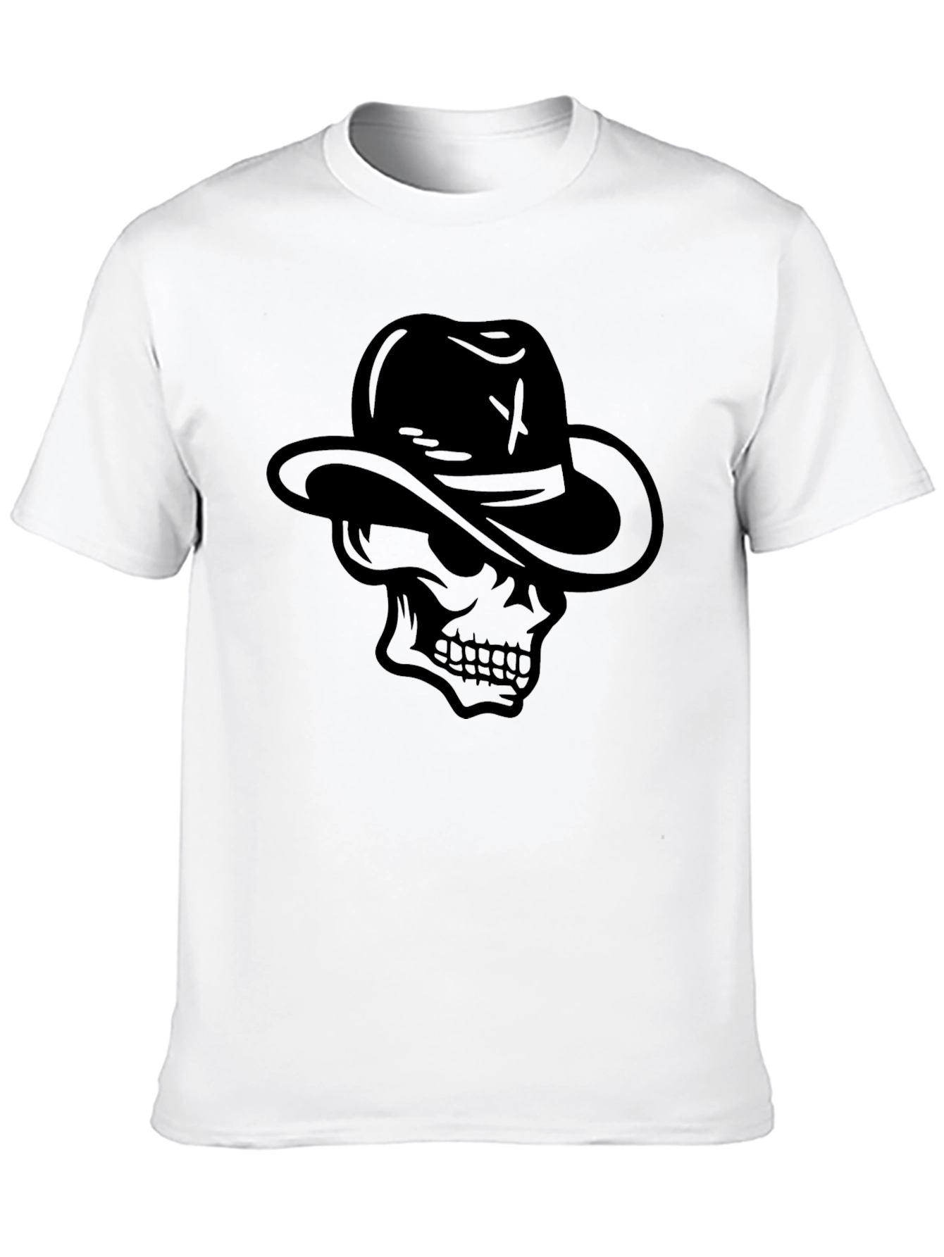 Skull with Fedora Black T-Shirt - Cool Graphic Tee