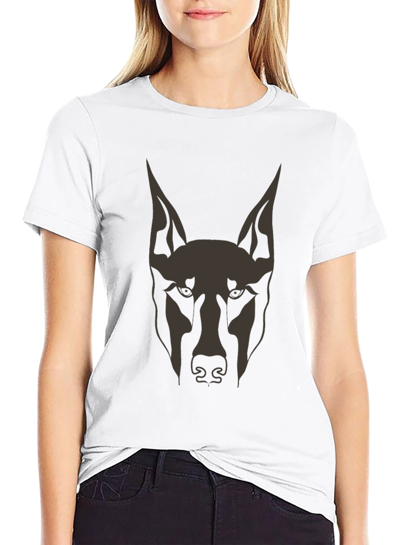 Doberman Dog Graphic Tee - Mens Black T-Shirt