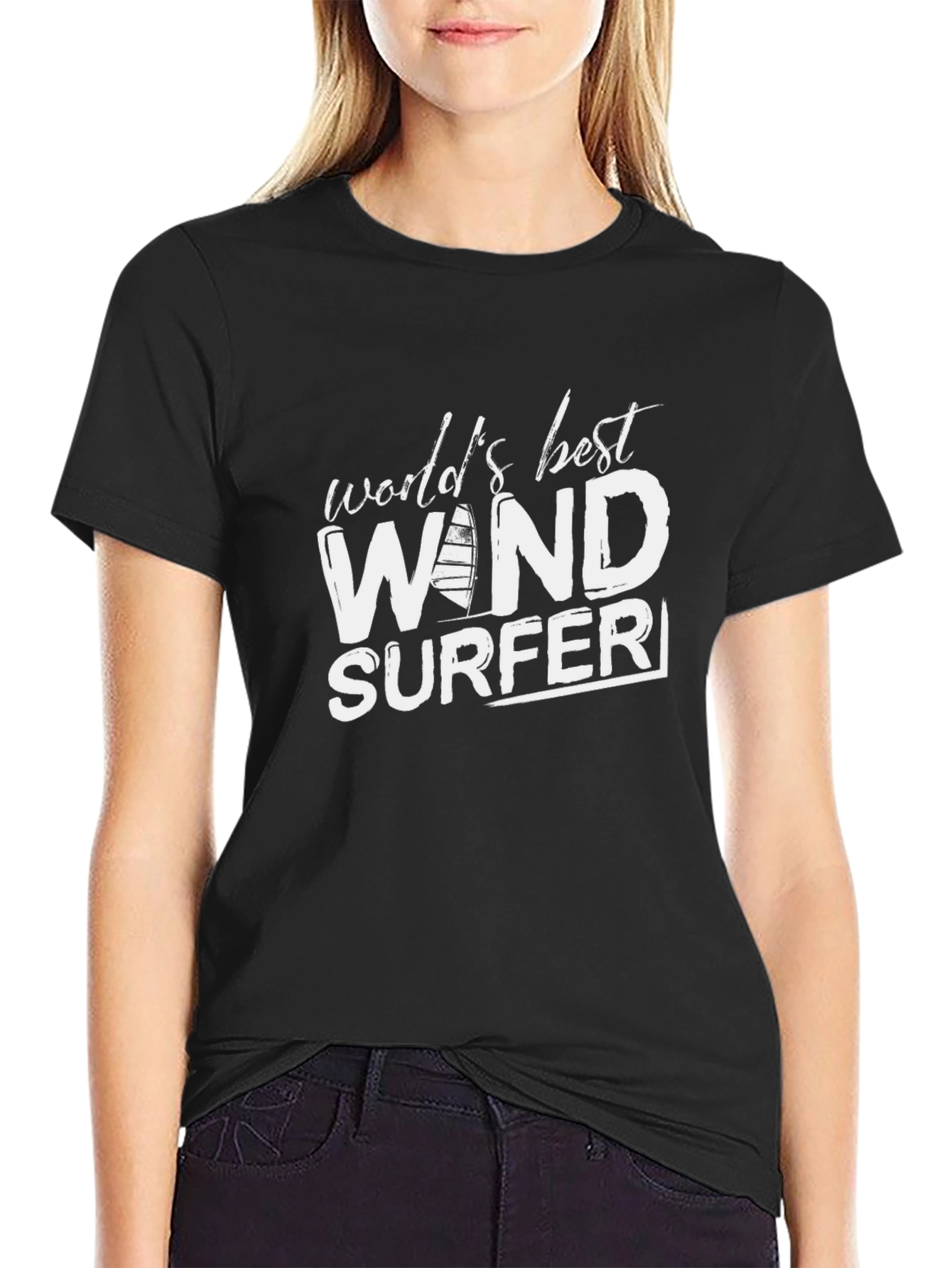 Worlds Best Wind Surfer T-Shirt | Black Cotton Tee